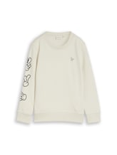 Ausgewählt, Basic Sweatshirt mit Print von Tom Tailor, weiß