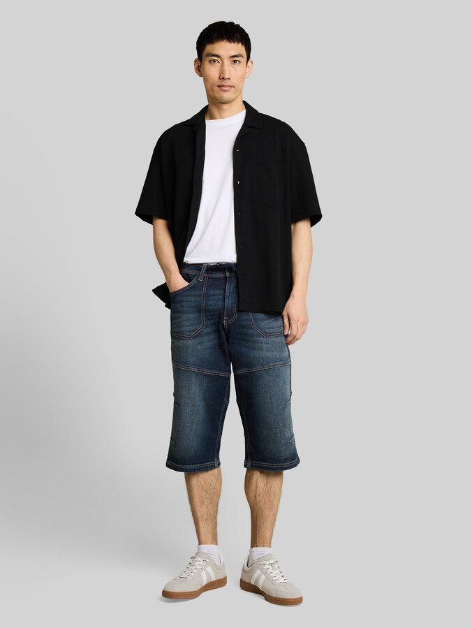 TTMORRIS RELAXED Short en jean au-dessus du genou avec stretch par Men, vintage used dark stone blue