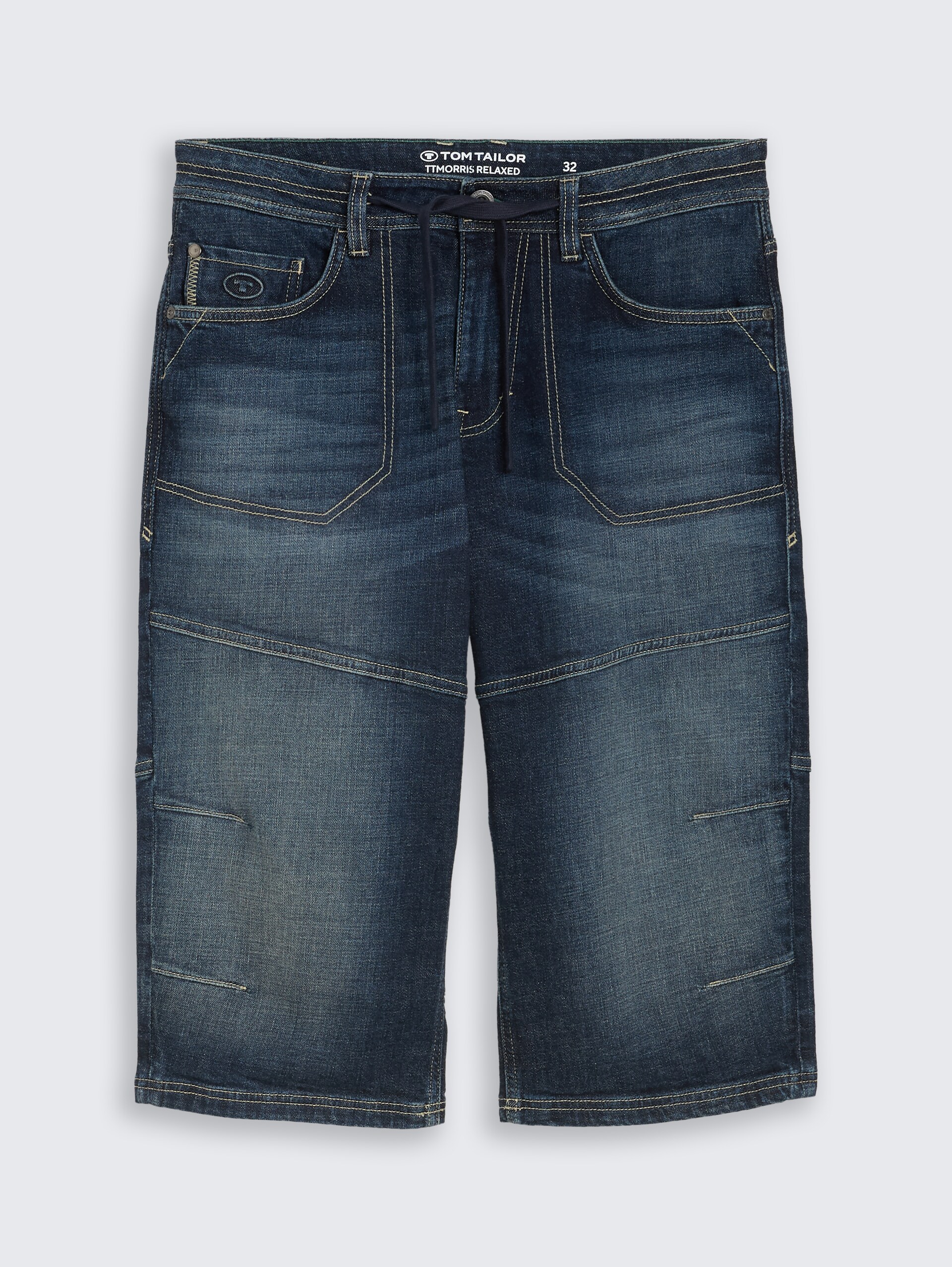 TTMORRIS RELAXED Short en jean au-dessus du genou avec stretch - vintage used dark stone blue - Vue de face du produit