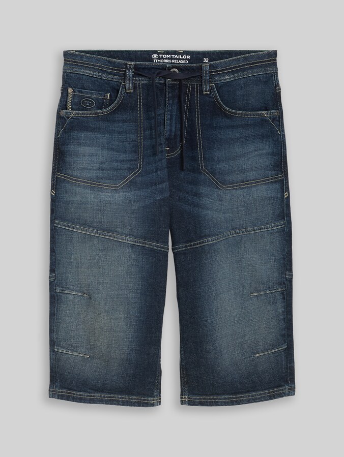 TTMORRIS RELAXED Overknee Jeans Shorts mit Stretch von Men, vintage used dark stone blue