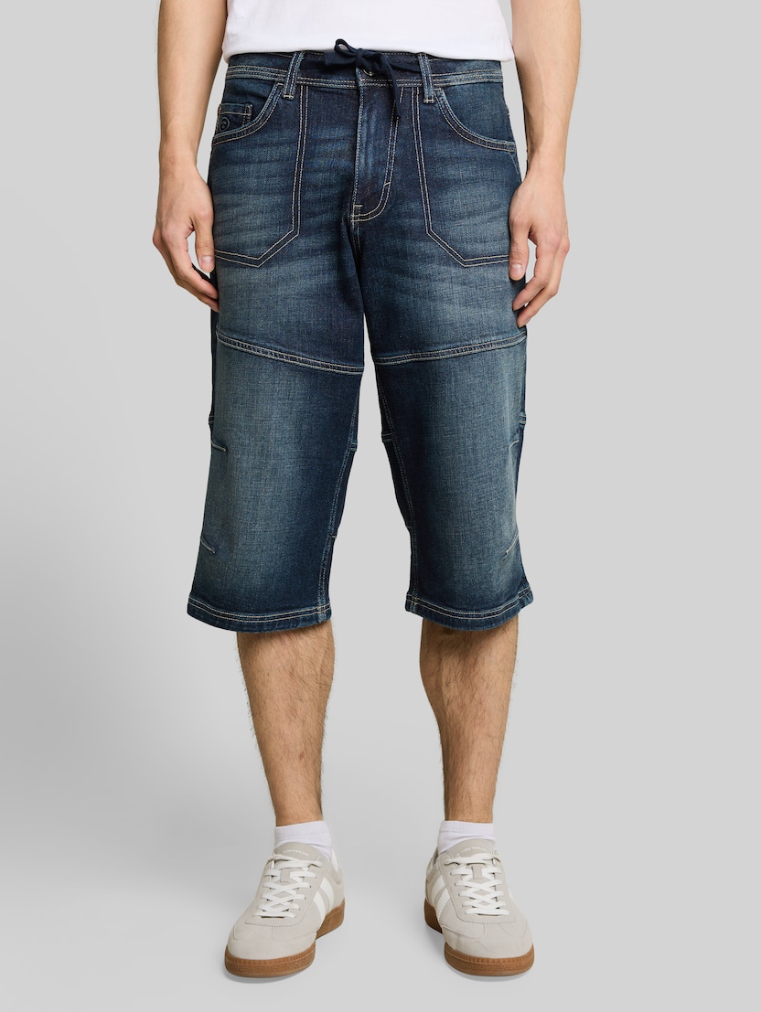 TTMORRIS RELAXED Overknee Jeans Shorts mit Stretch von Men, vintage used dark stone blue