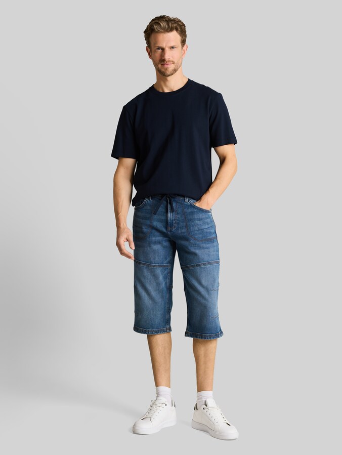 TTMORRIS RELAXED Short en jean au-dessus du genou avec stretch par Men, mid stone bright blue denim