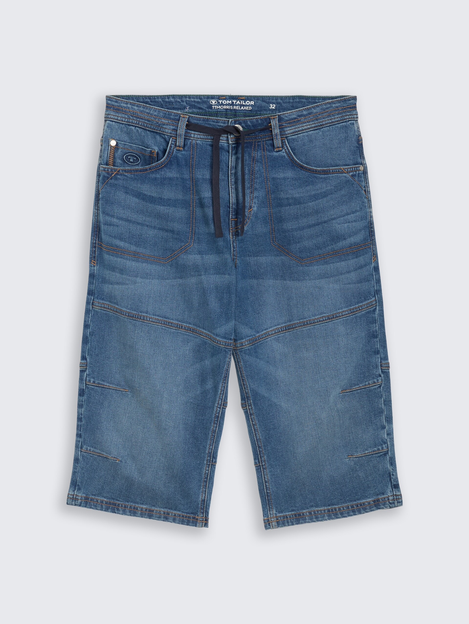 TTMORRIS RELAXED Short en jean au-dessus du genou avec stretch - mid stone bright blue denim - Vue de face du produit