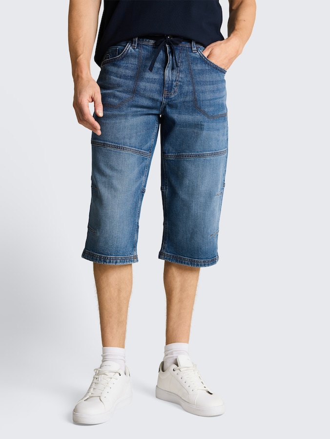 TTMORRIS RELAXED Overknee Jeans Shorts mit Stretch von Men, mid stone bright blue denim