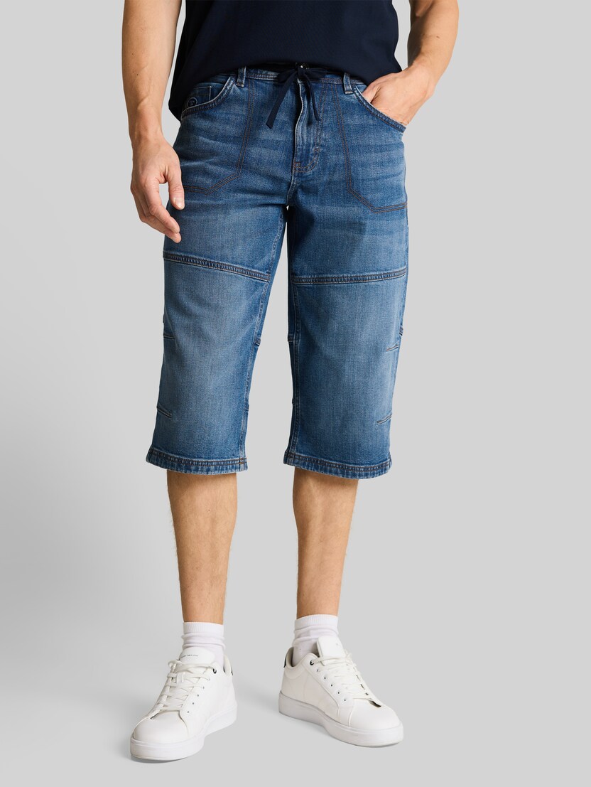 TTMORRIS RELAXED Overknee Jeans Shorts mit Stretch von Men, mid stone bright blue denim