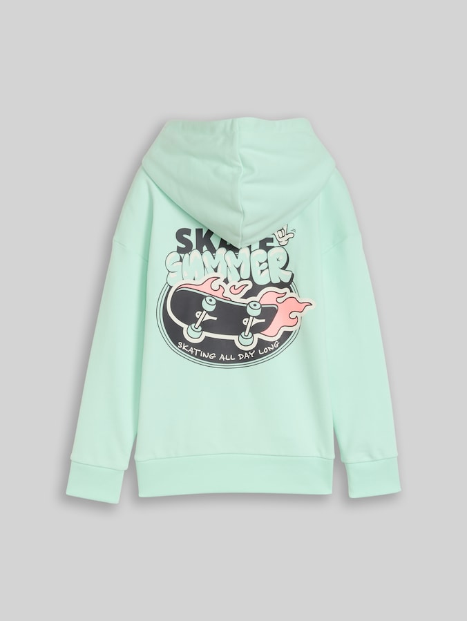 Oversize Hoodie Sweatshirt mit Rückenprint von Mini Boys, light bay green