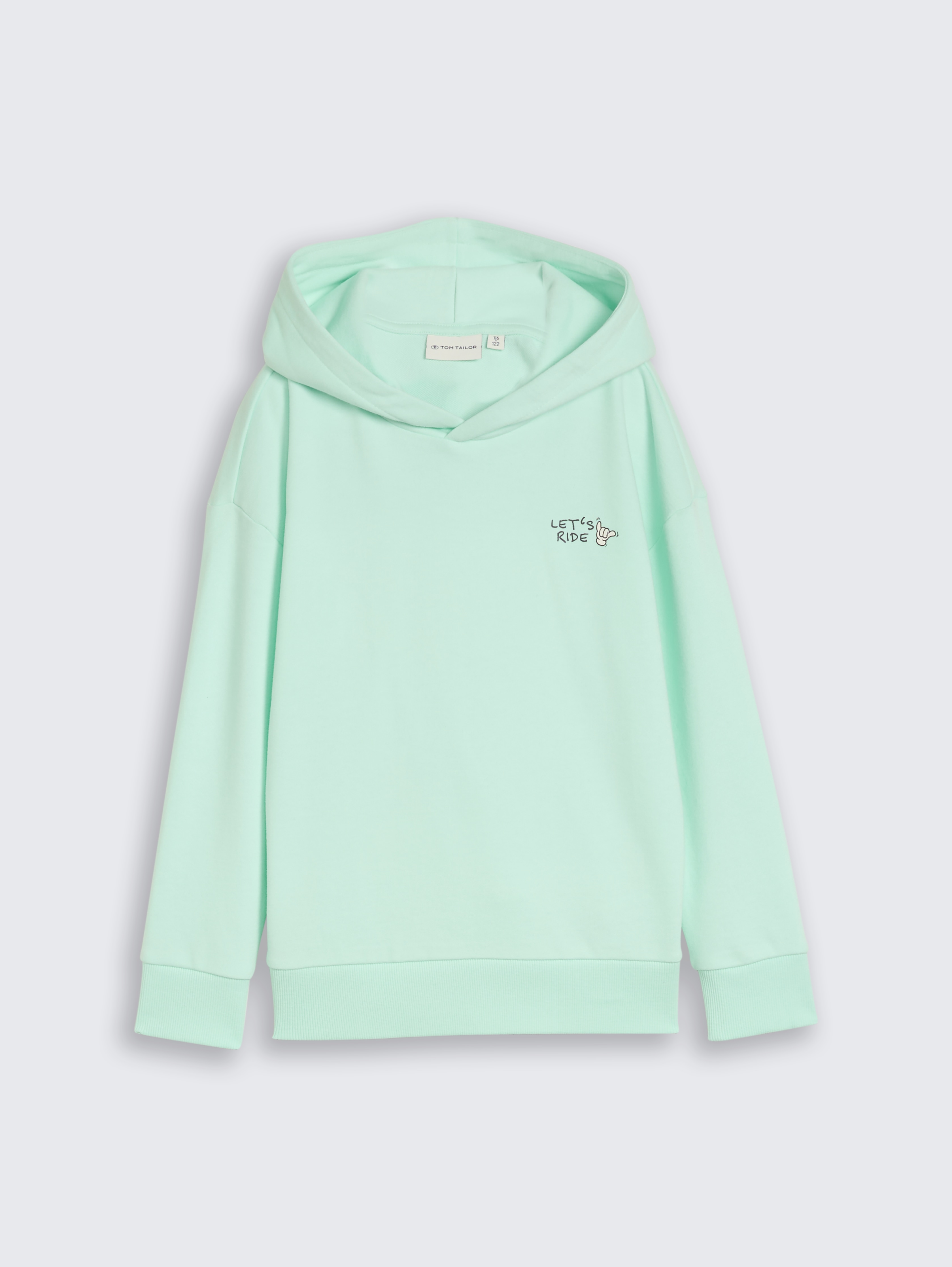 Oversize Hoodie Sweatshirt mit Rückenprint von Mini Boys, light bay green