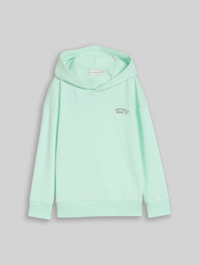 Oversize Hoodie Sweatshirt mit Rückenprint von Mini Boys, light bay green