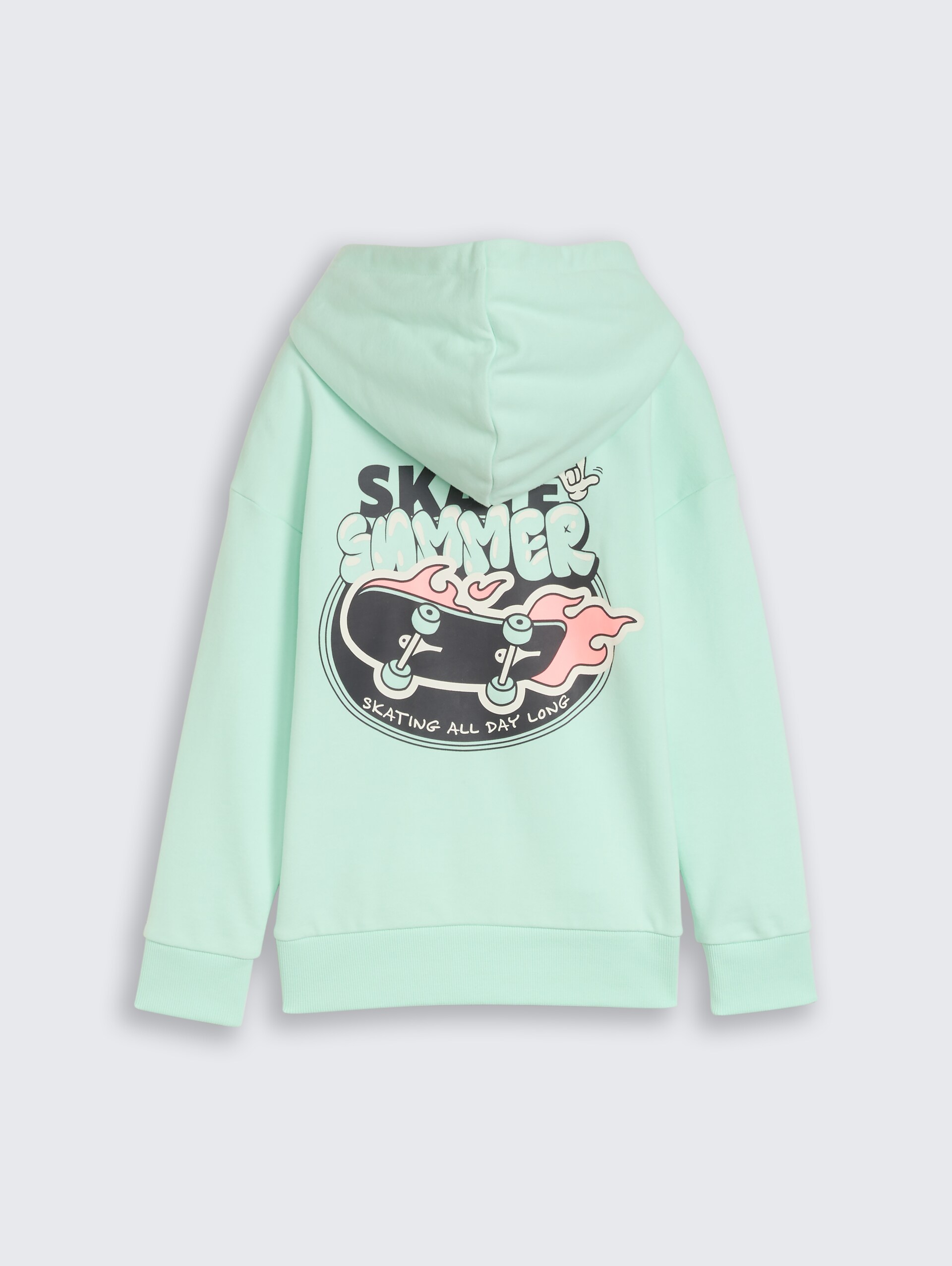 Sweat à capuche oversize avec imprimé dans le dos - light bay green