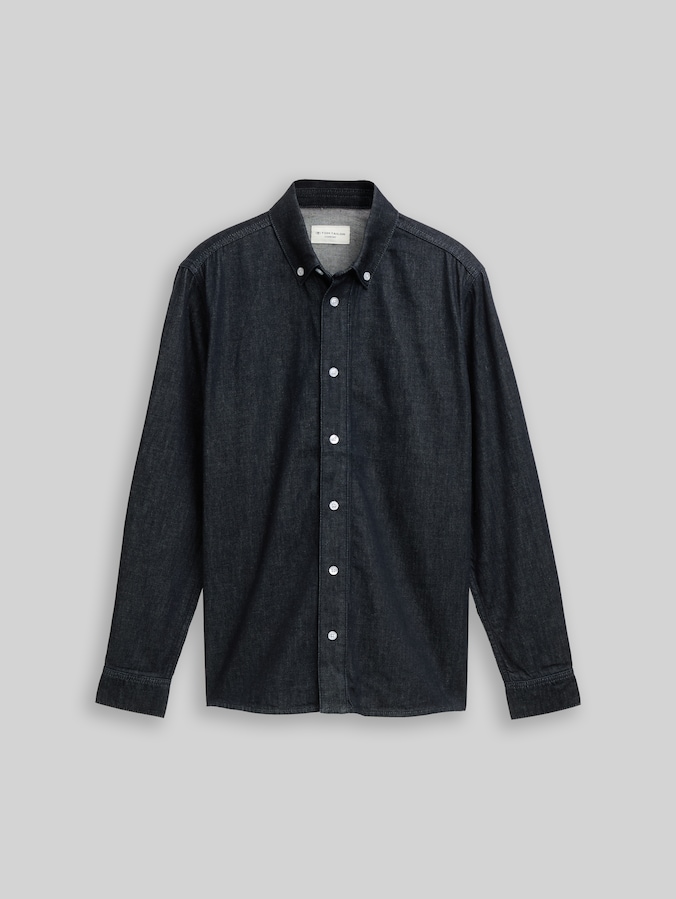 Regular Fit Jeanshemd von Men, Rinsed Blue Denim