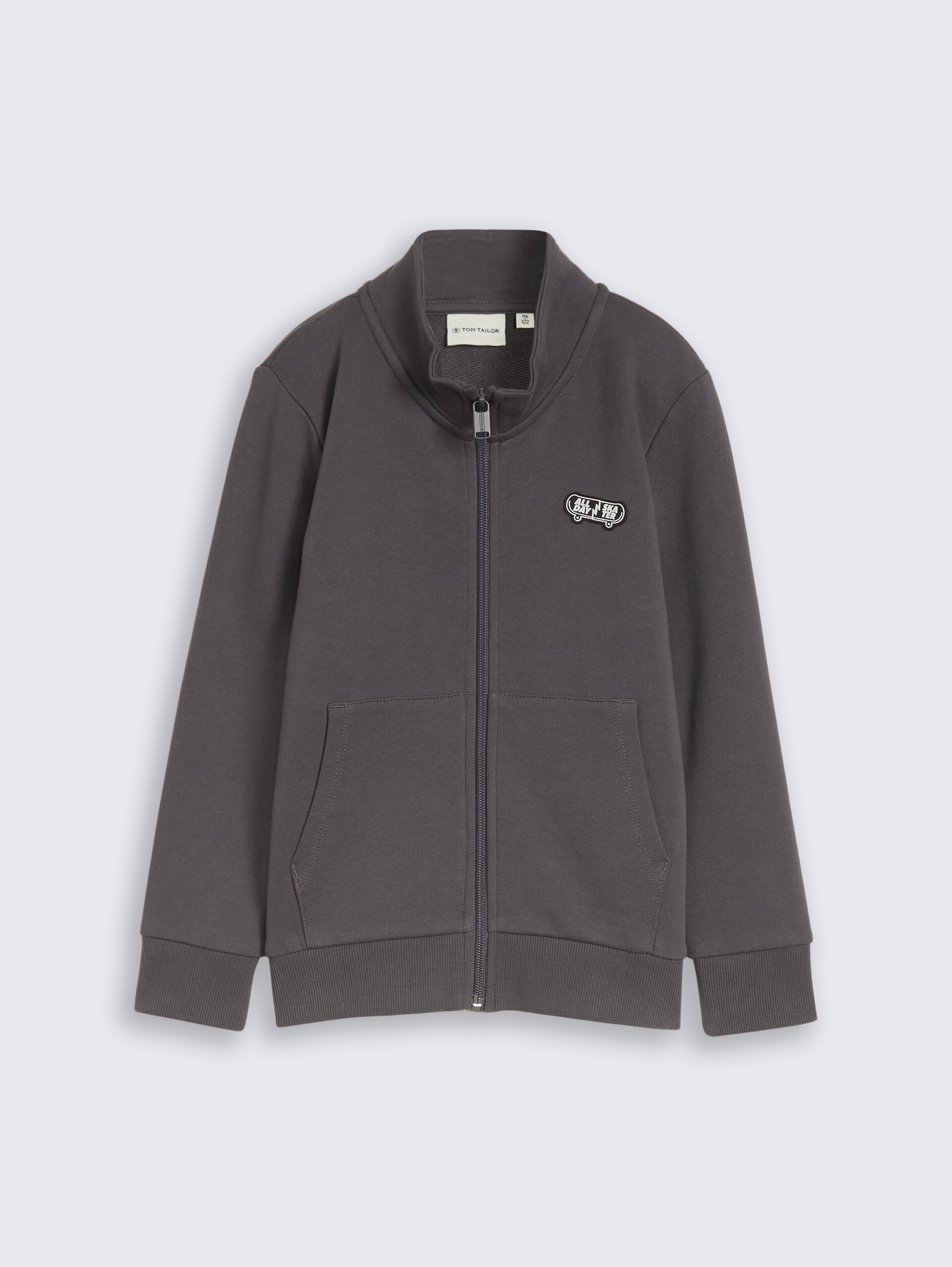 College Sweatjacke mit Stehkragen - dark urban grey - Vorder-Produkt-Ansicht