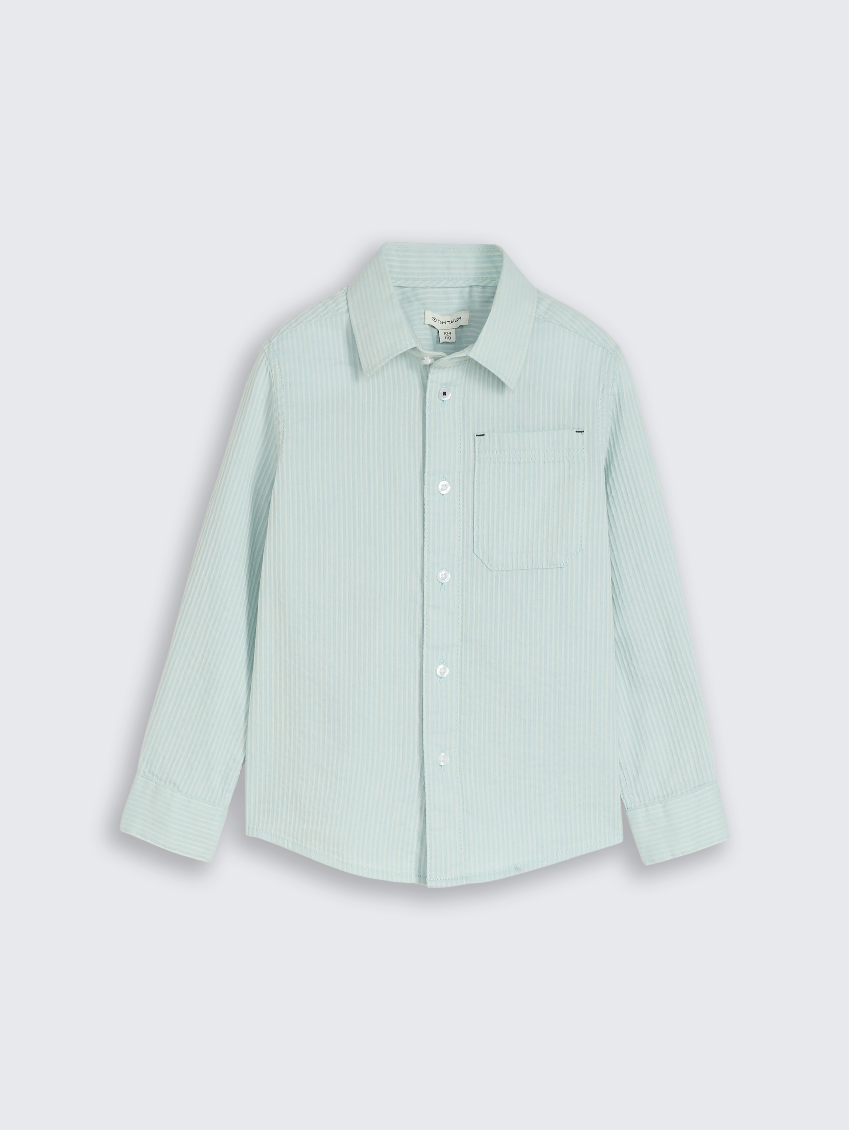 Dobby Hemd mit Streifen von Mini Boys, light cloud blue white stripe