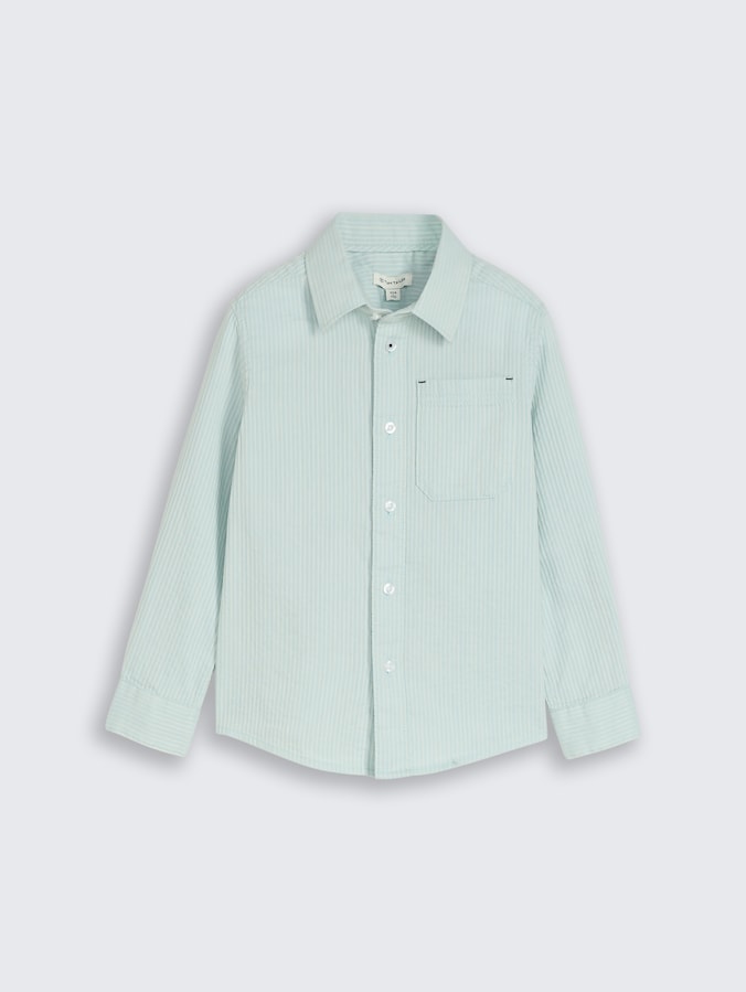 Striped dobby shirt by Mini Boys, light cloud blue white stripe