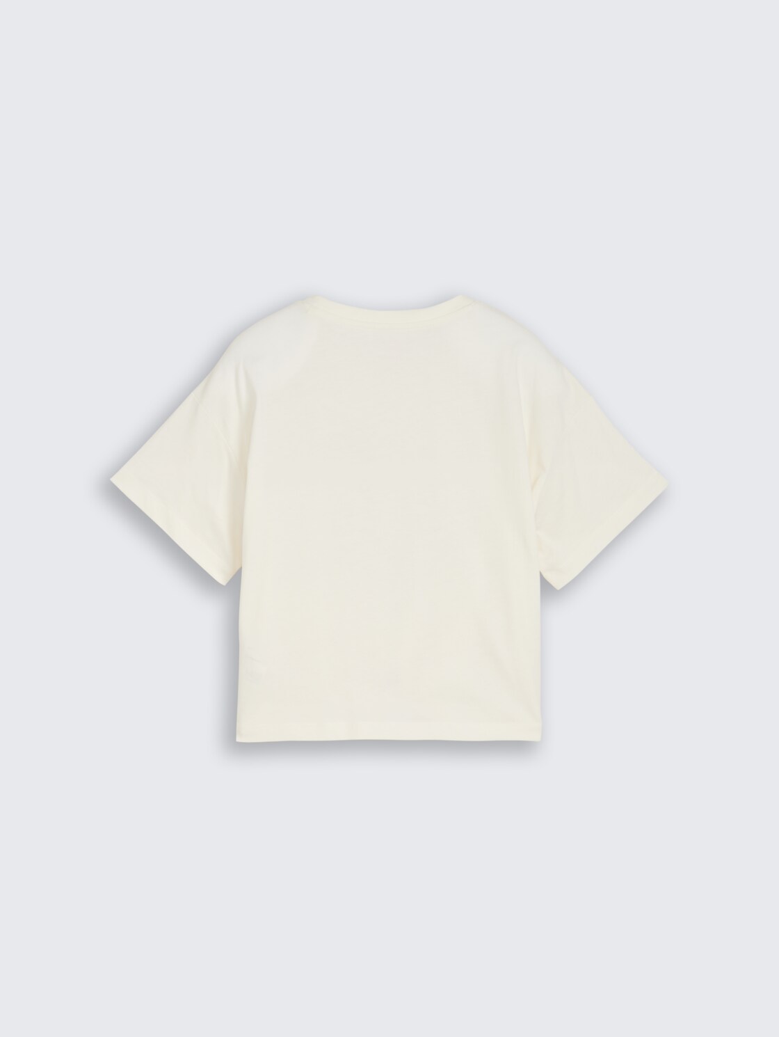 Cropped T-Shirt mit Koten-Detail - Wool White