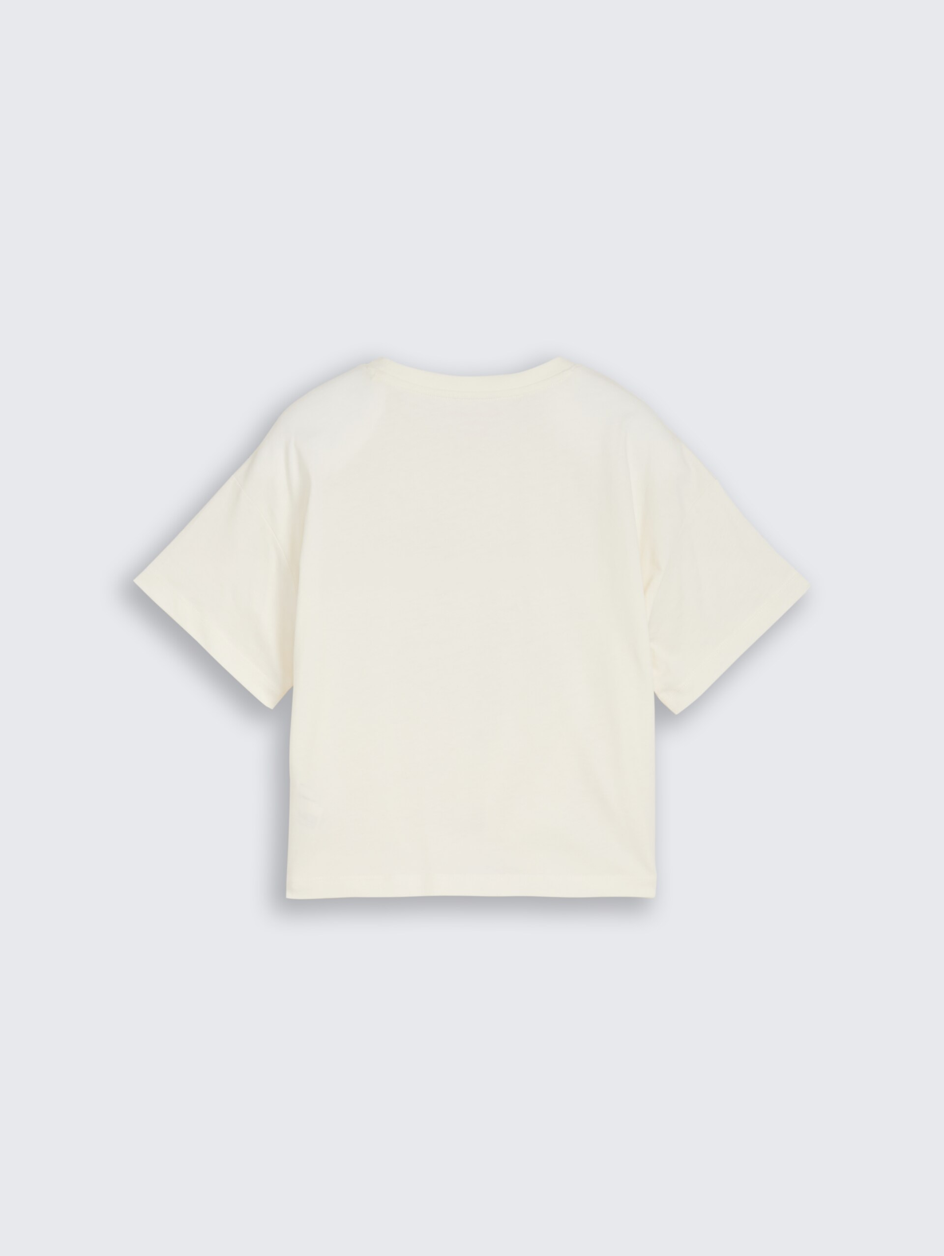 Cropped T-Shirt mit Koten-Detail - Wool White