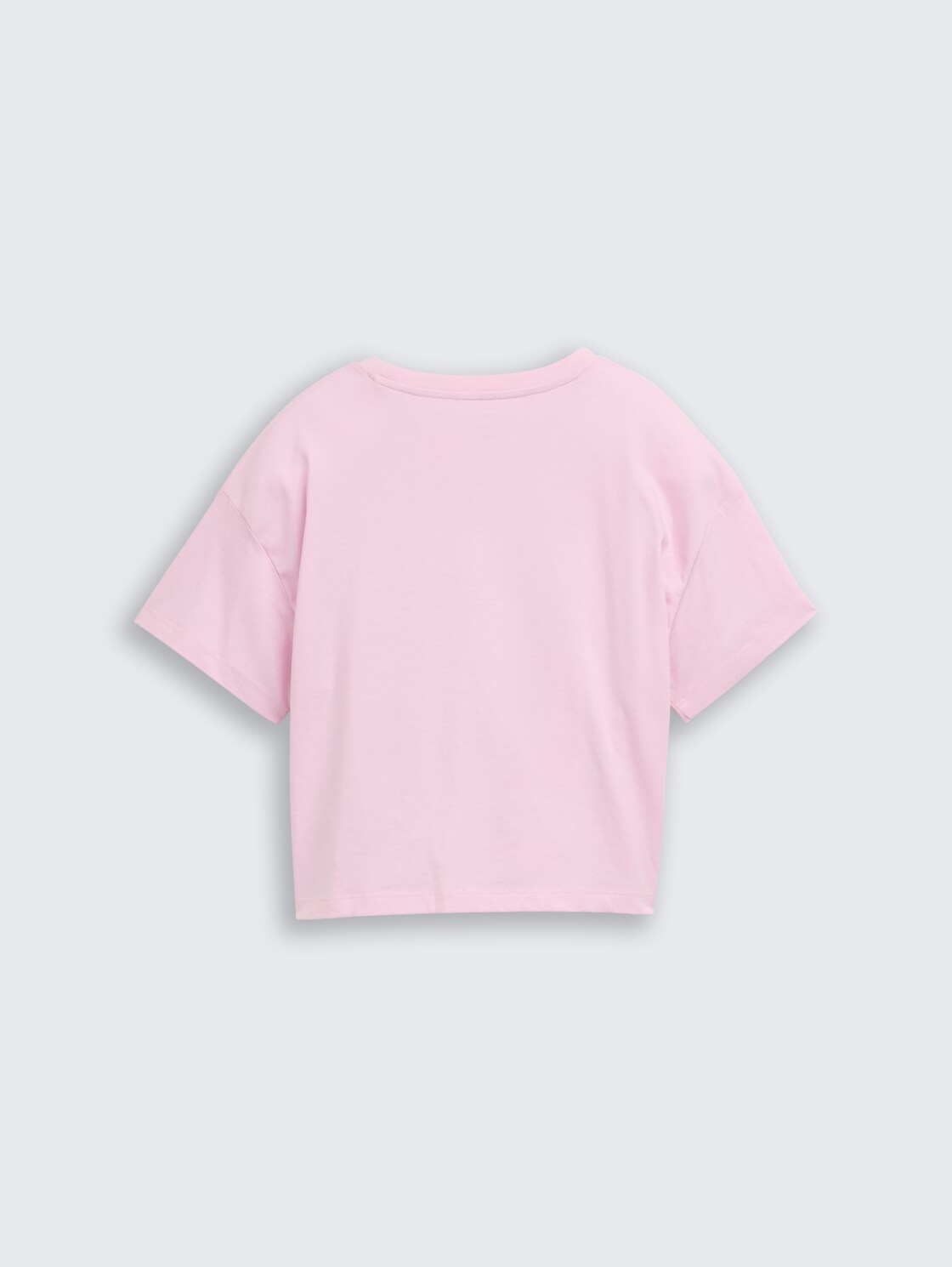 Cropped T-Shirt mit Koten-Detail - cold pink
