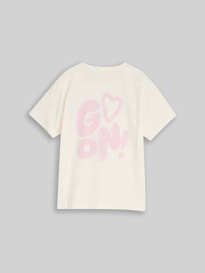 Oversize T-Shirt mit Rückenprint von Teen Girls, Wool White