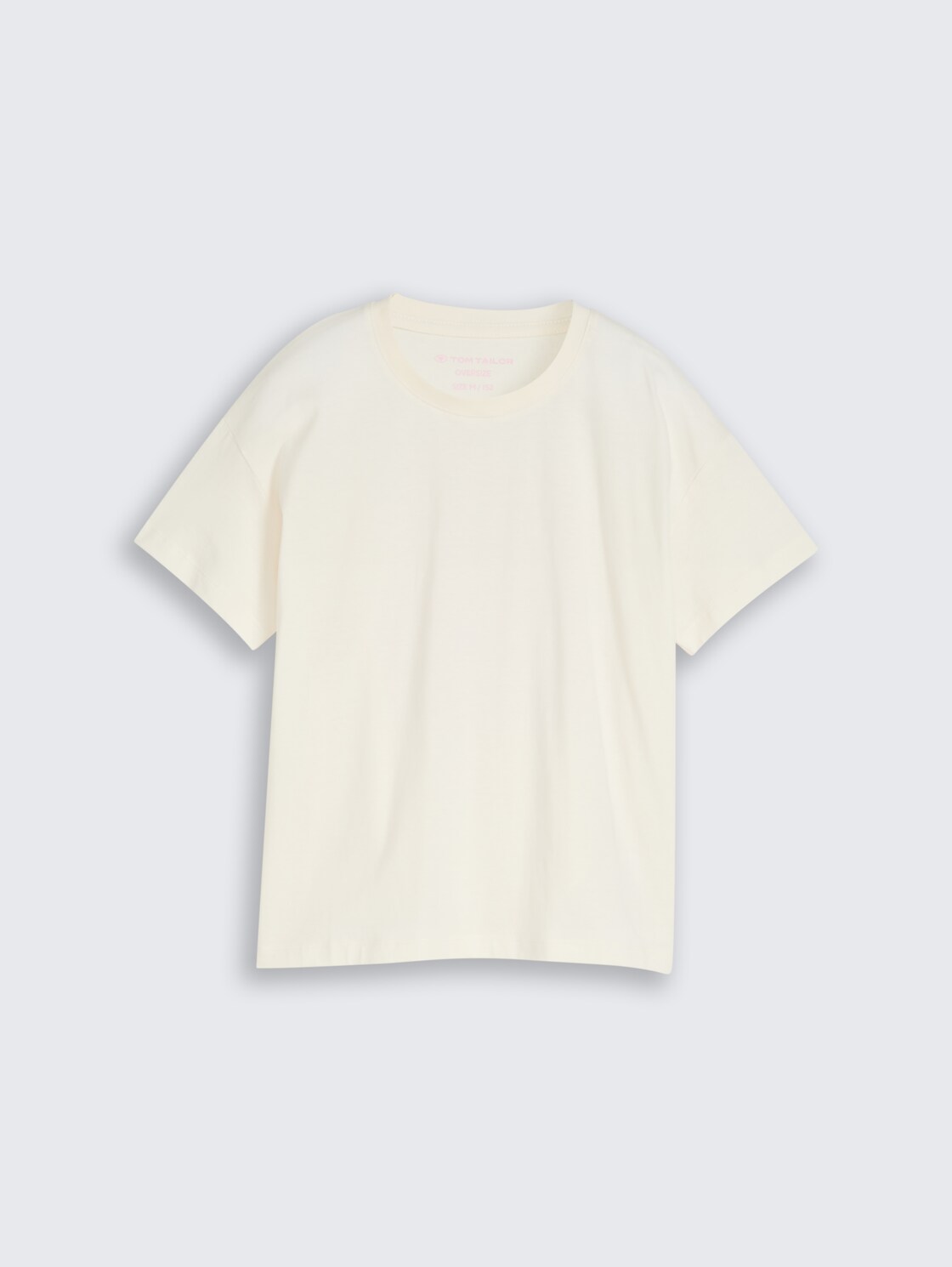 Oversize T-Shirt mit Rückenprint - Wool White - Vorder-Produkt-Ansicht