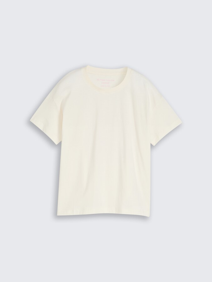 Oversized T-shirt met print op de rug door Teen Girls, Wool White