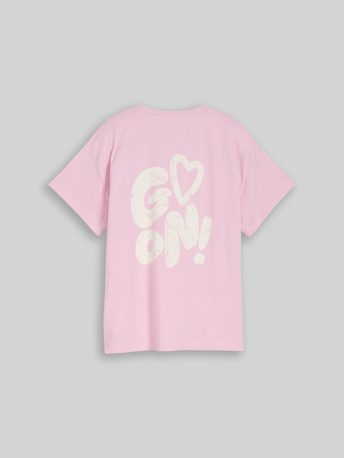 Oversize T-Shirt mit Rückenprint von Teen Girls, cold pink