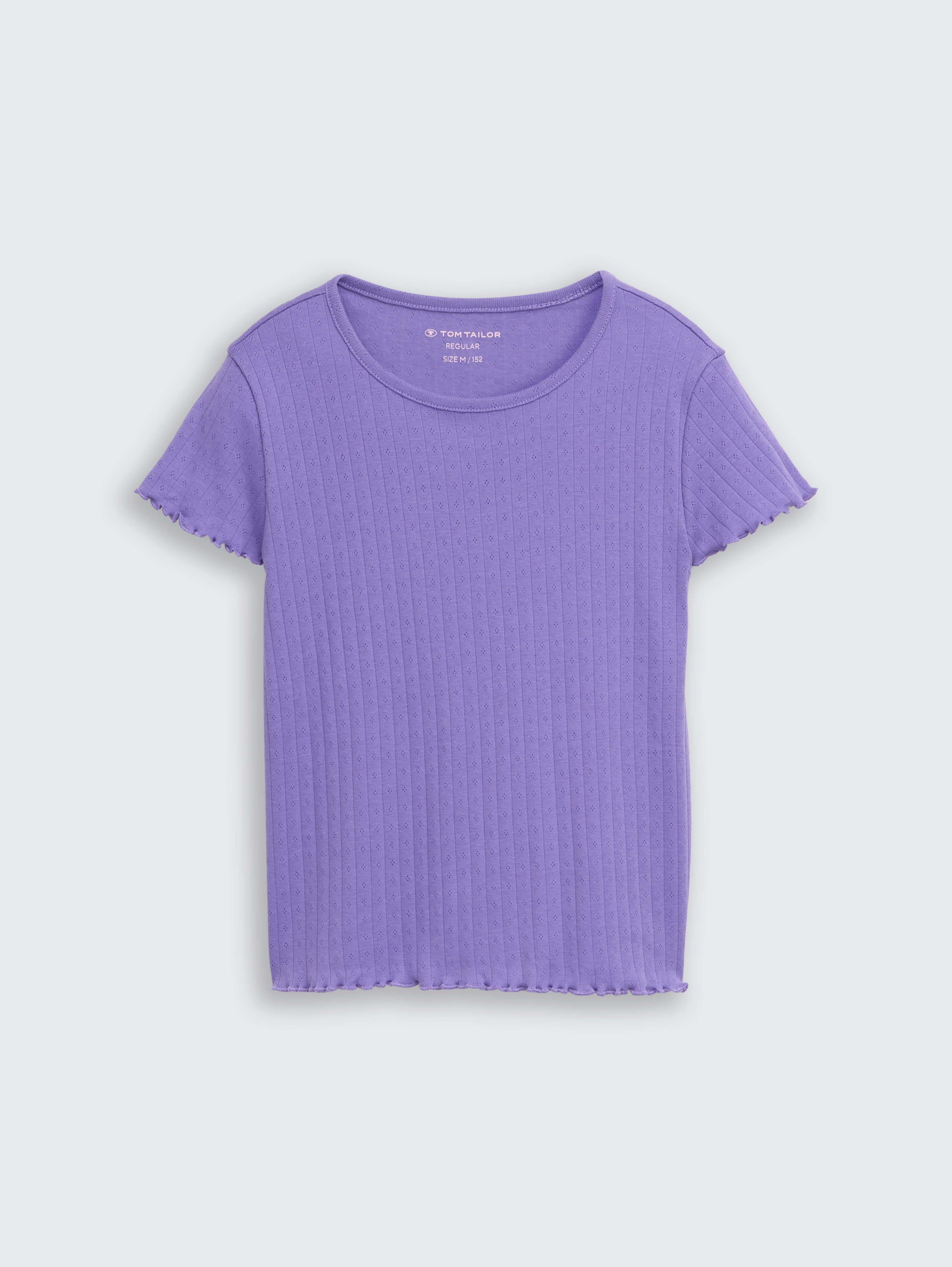 Pointelle T-Shirt aus Baumwolle von Teen Girls, vervain lilac