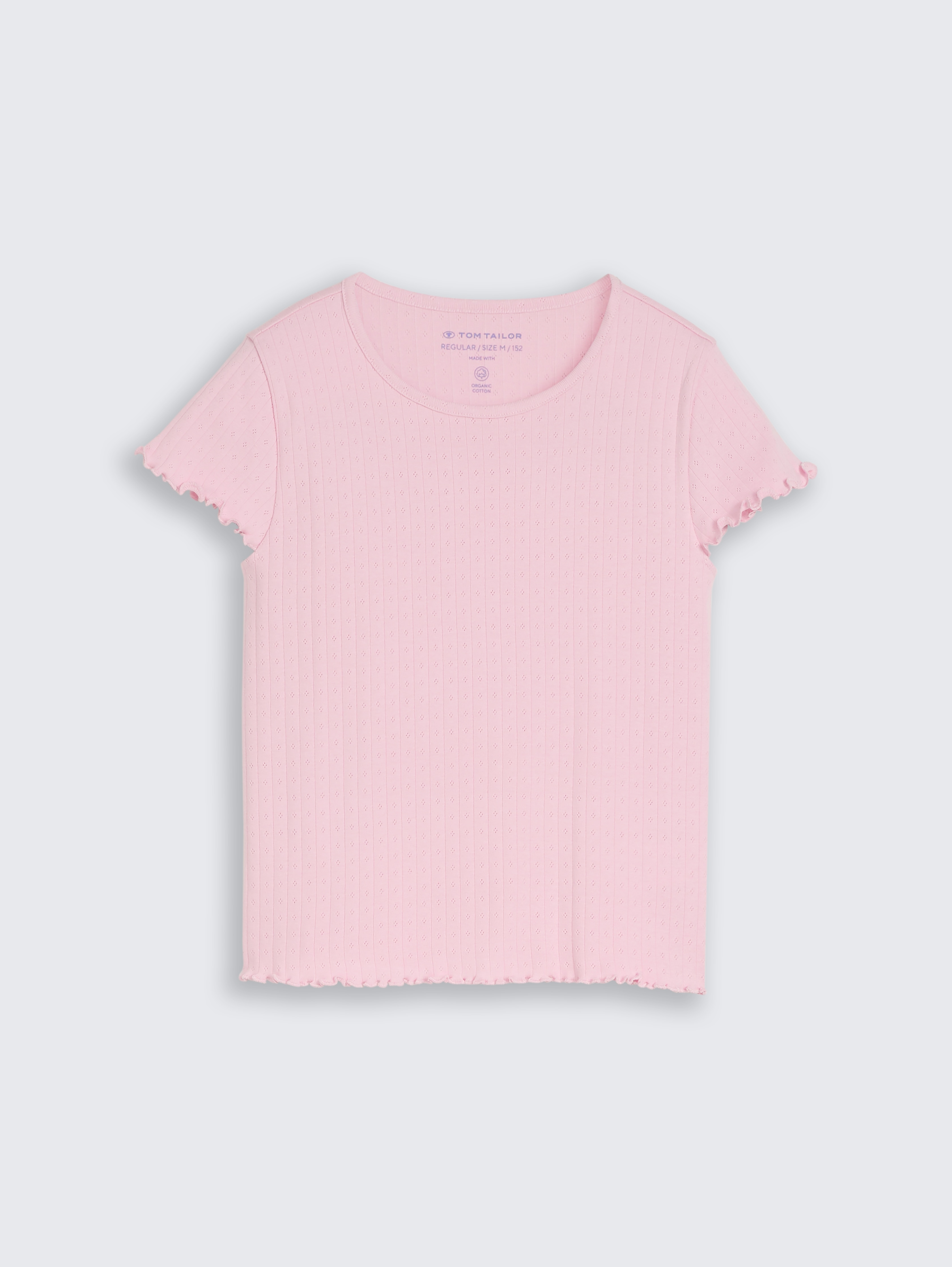Pointelle T-Shirt aus Baumwolle von Teen Girls, cold pink
