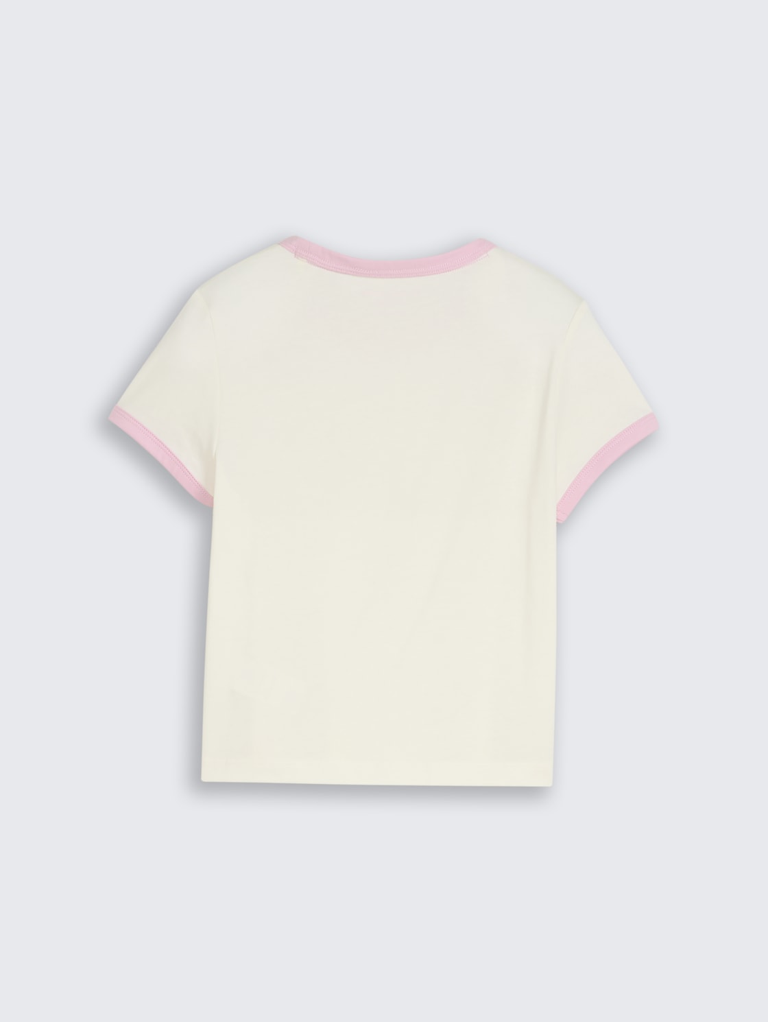 Cropped T-Shirt mit Herz-Print - Wool White