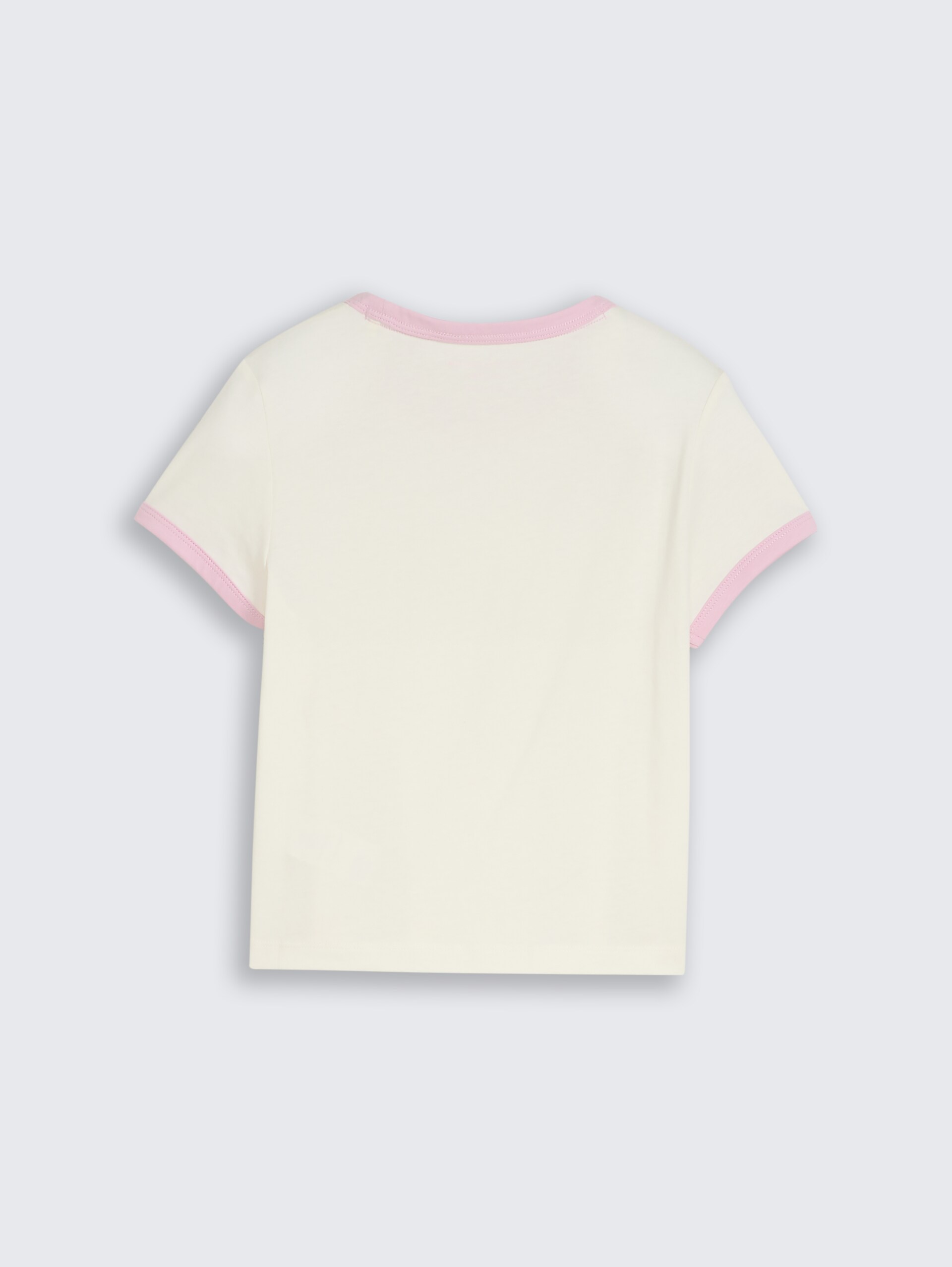 Cropped T-Shirt mit Herz-Print - Wool White