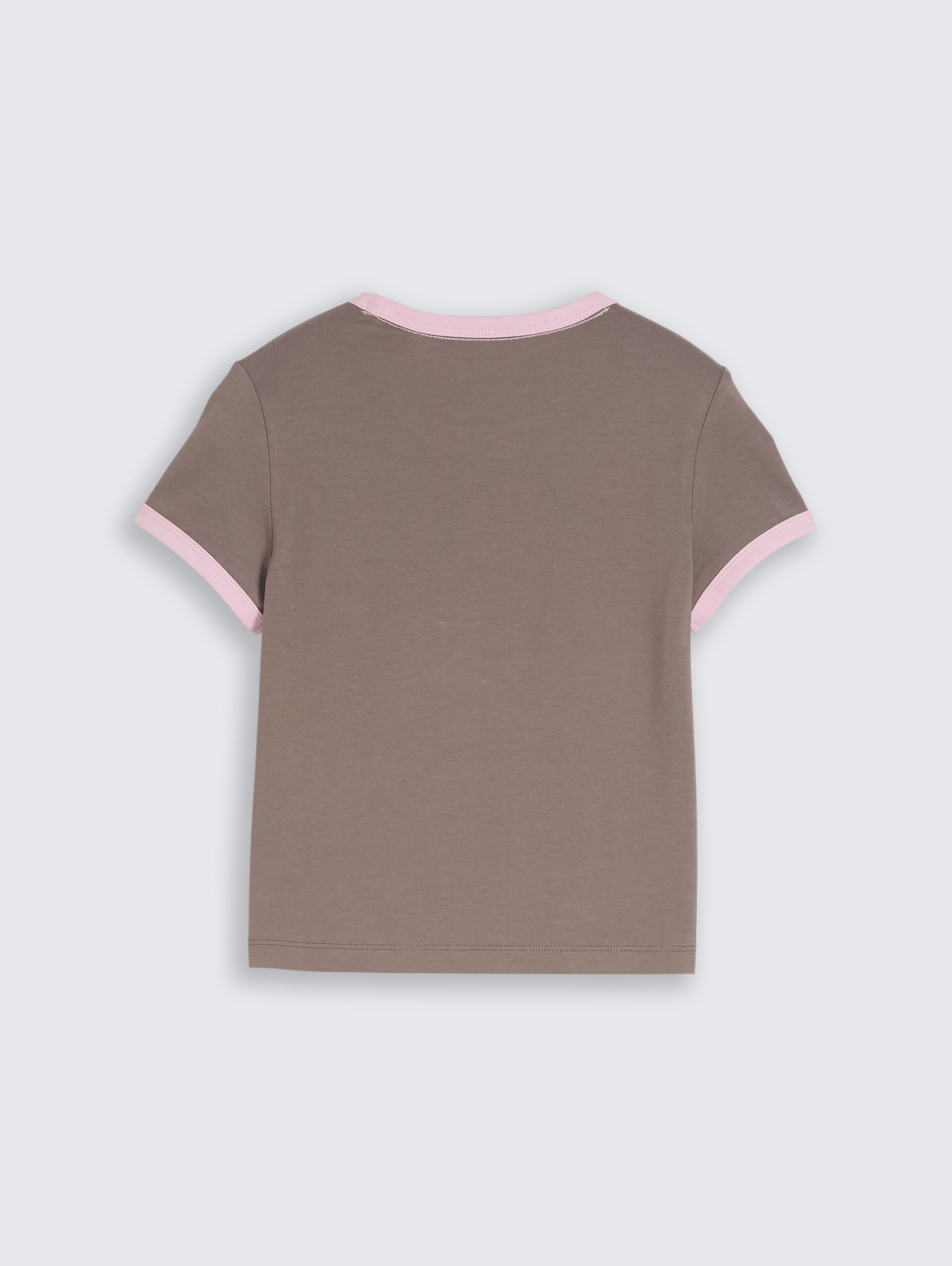 Cropped T-Shirt mit Herz-Print - rusty brown
