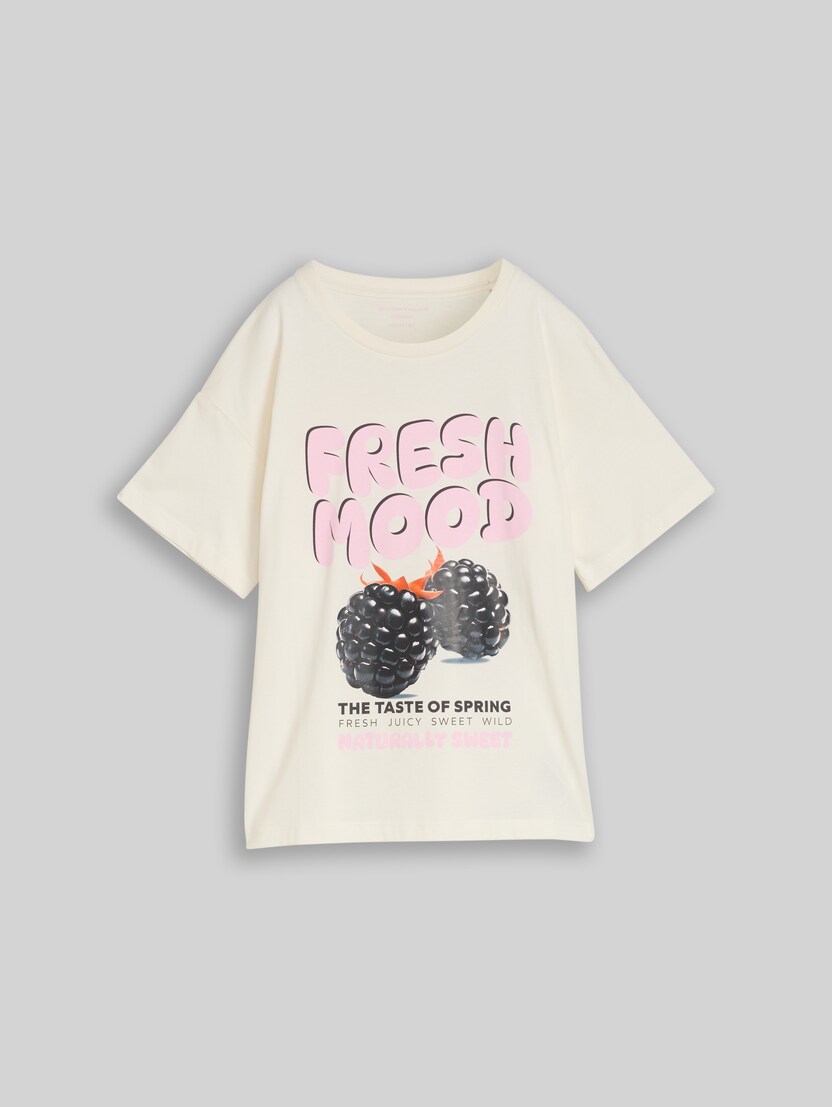 Oversize T-Shirt mit Print von Teen Girls, Wool White