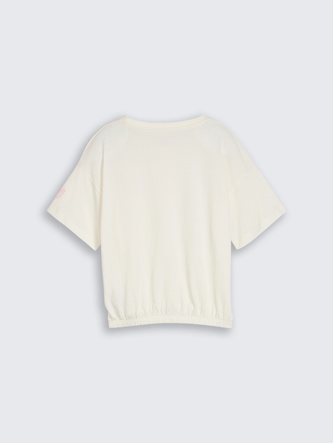 T-Shirt mit Stickerei - Wool White