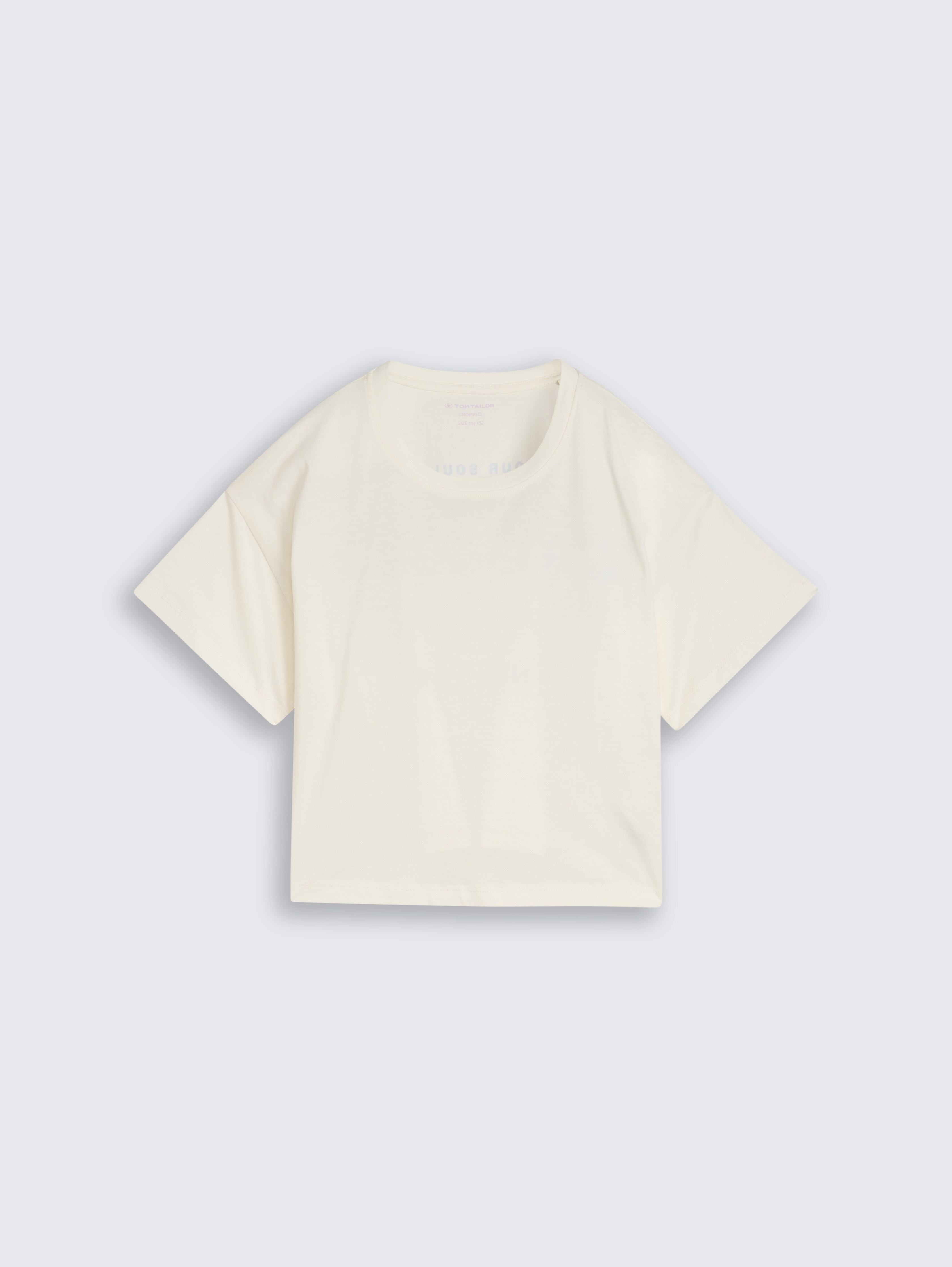 Cropped T-Shirt mit Rückenprint von Teen Girls, Wool White