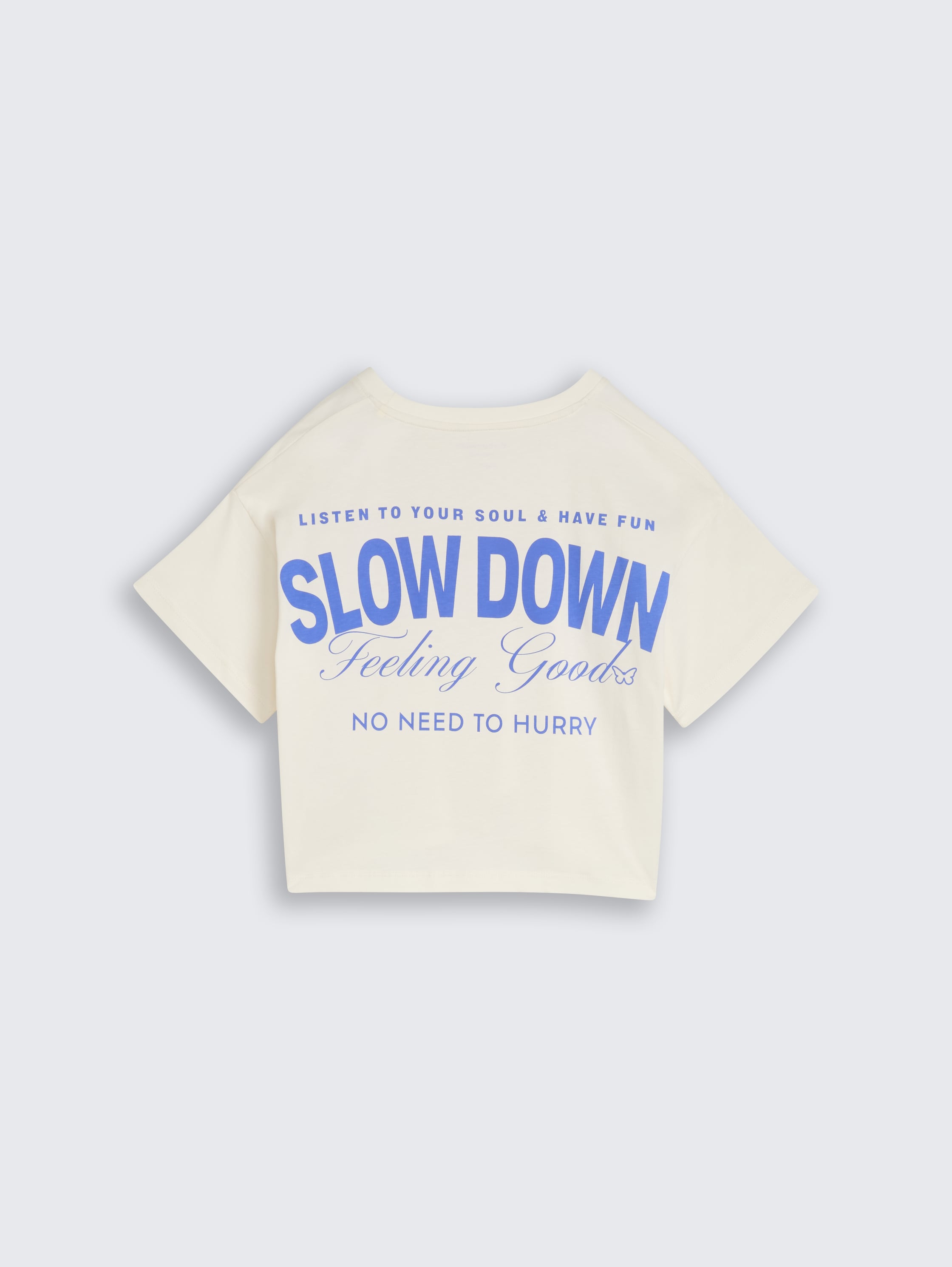 Kort T-shirt met print op de rug - wool_white - 