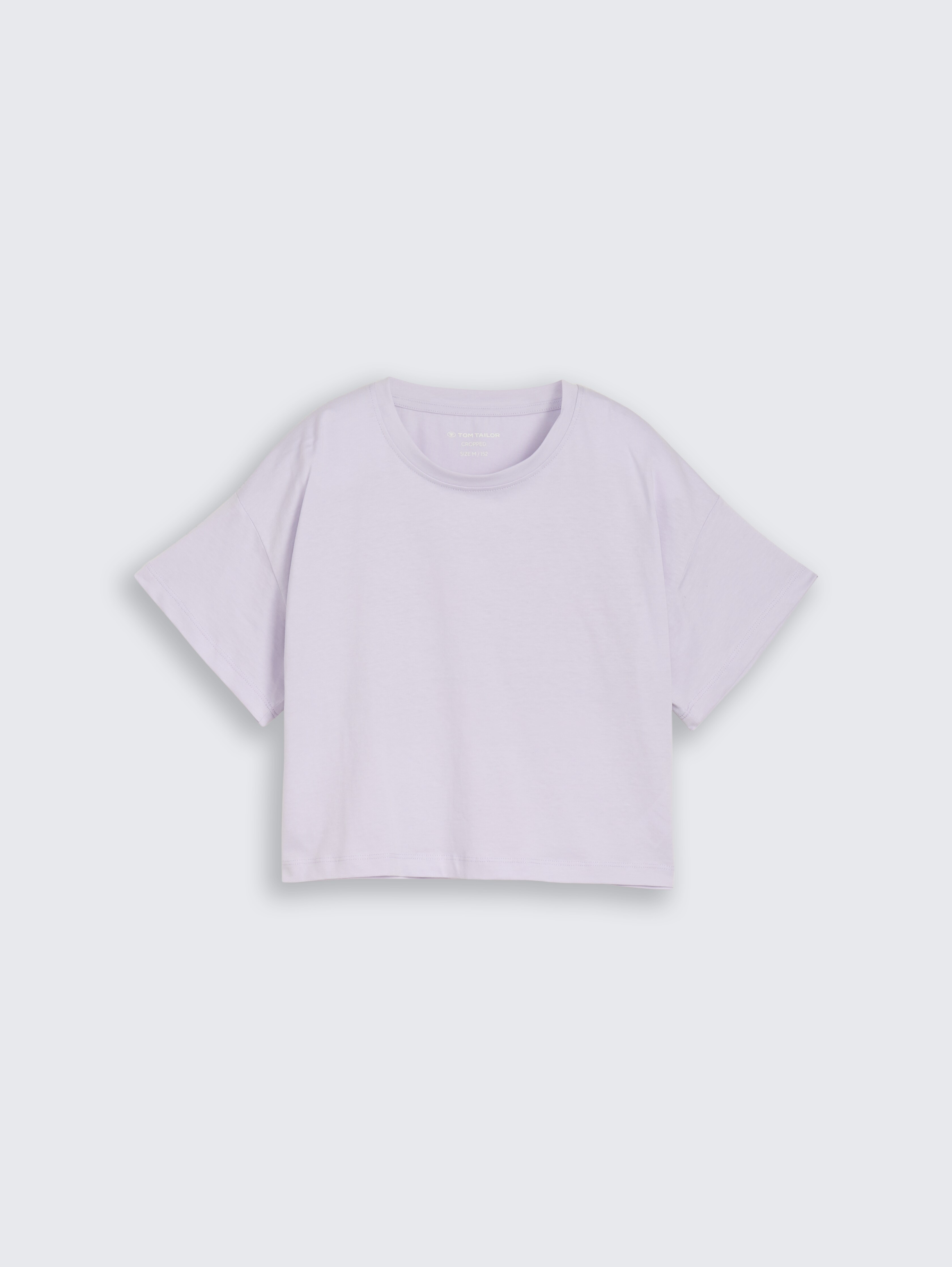 Cropped T-Shirt mit Rückenprint von Teen Girls, cool lilac