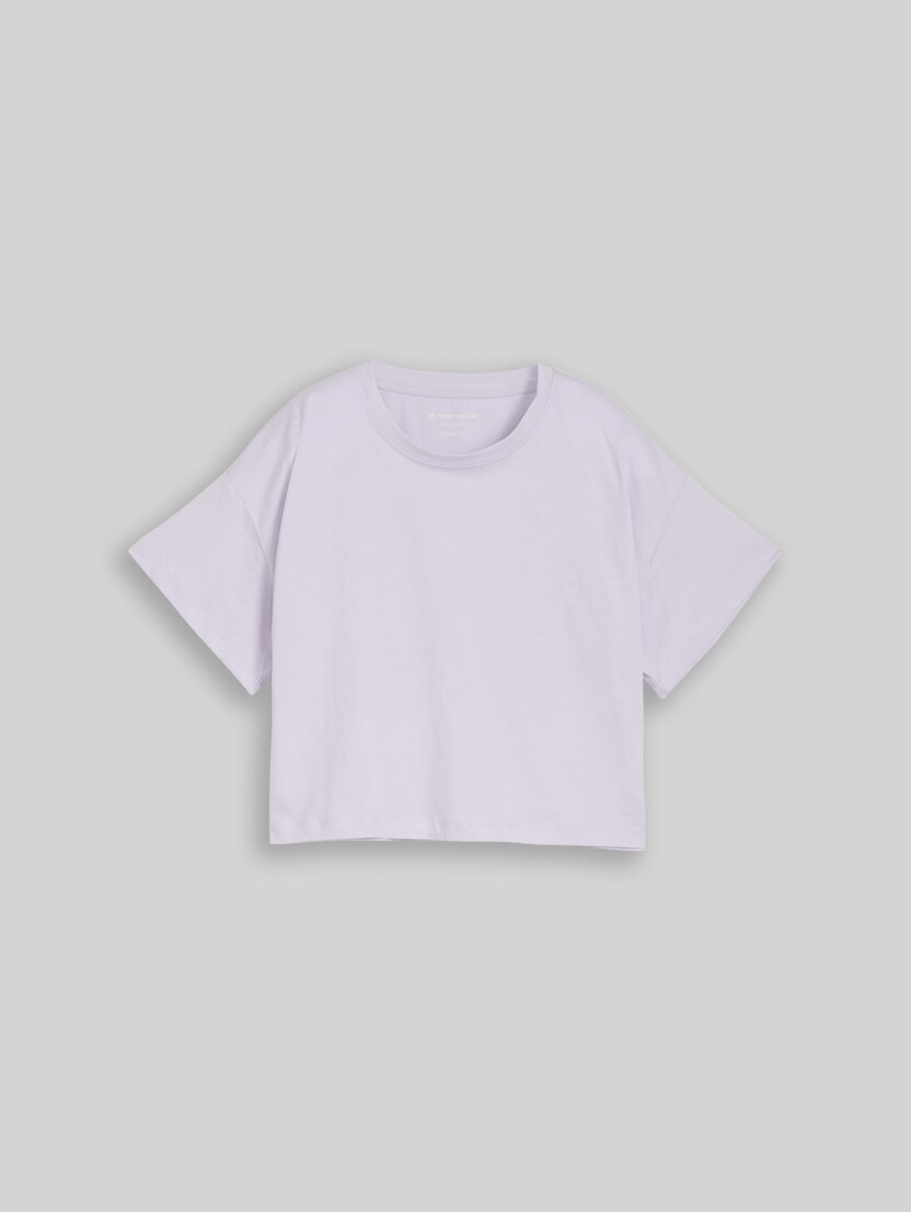 Cropped T-Shirt mit Rückenprint von Teen Girls, cool lilac
