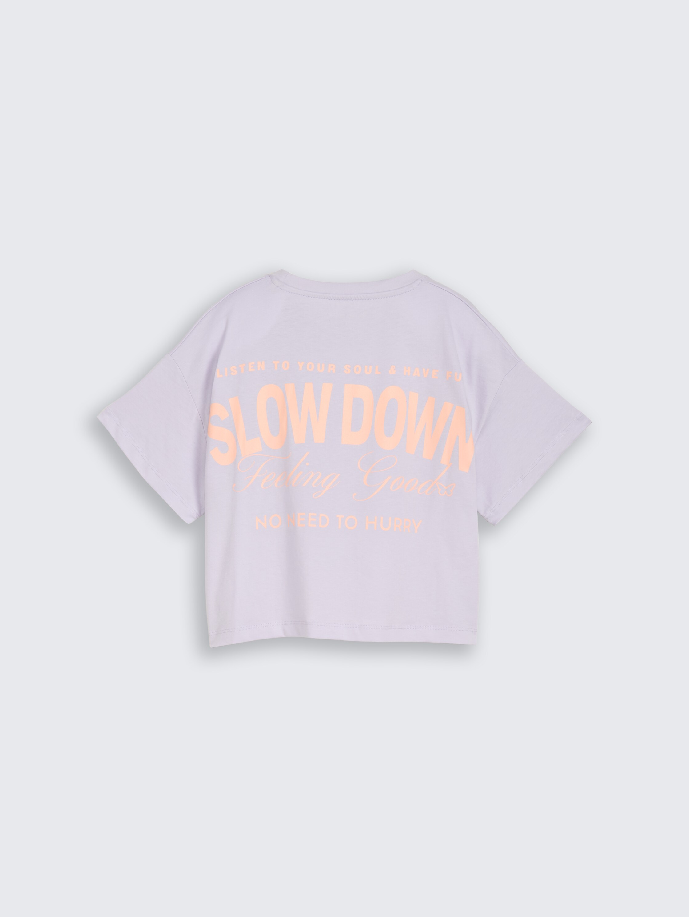 Cropped T-Shirt mit Rückenprint - cool_lilac - 