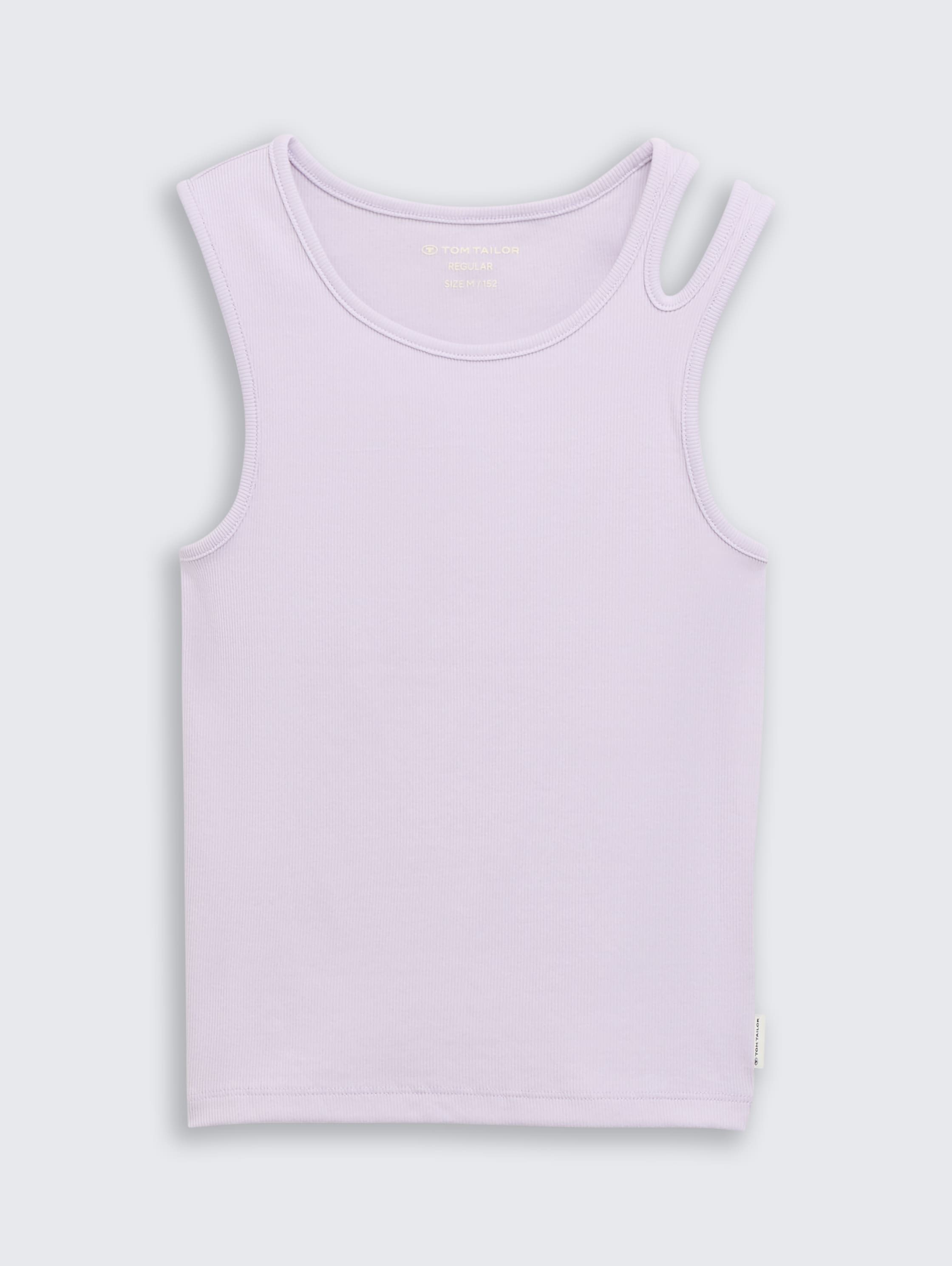 Ribbed tank top with cut-outs - cool_lilac - 