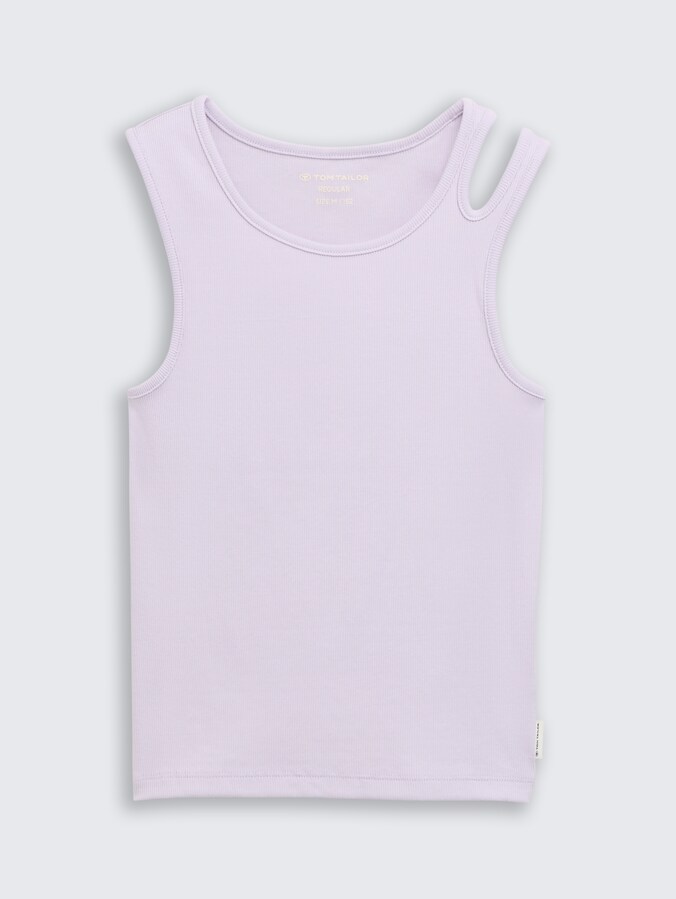 Ripp Tanktop mit Cut-Outs von Teen Girls, cool lilac