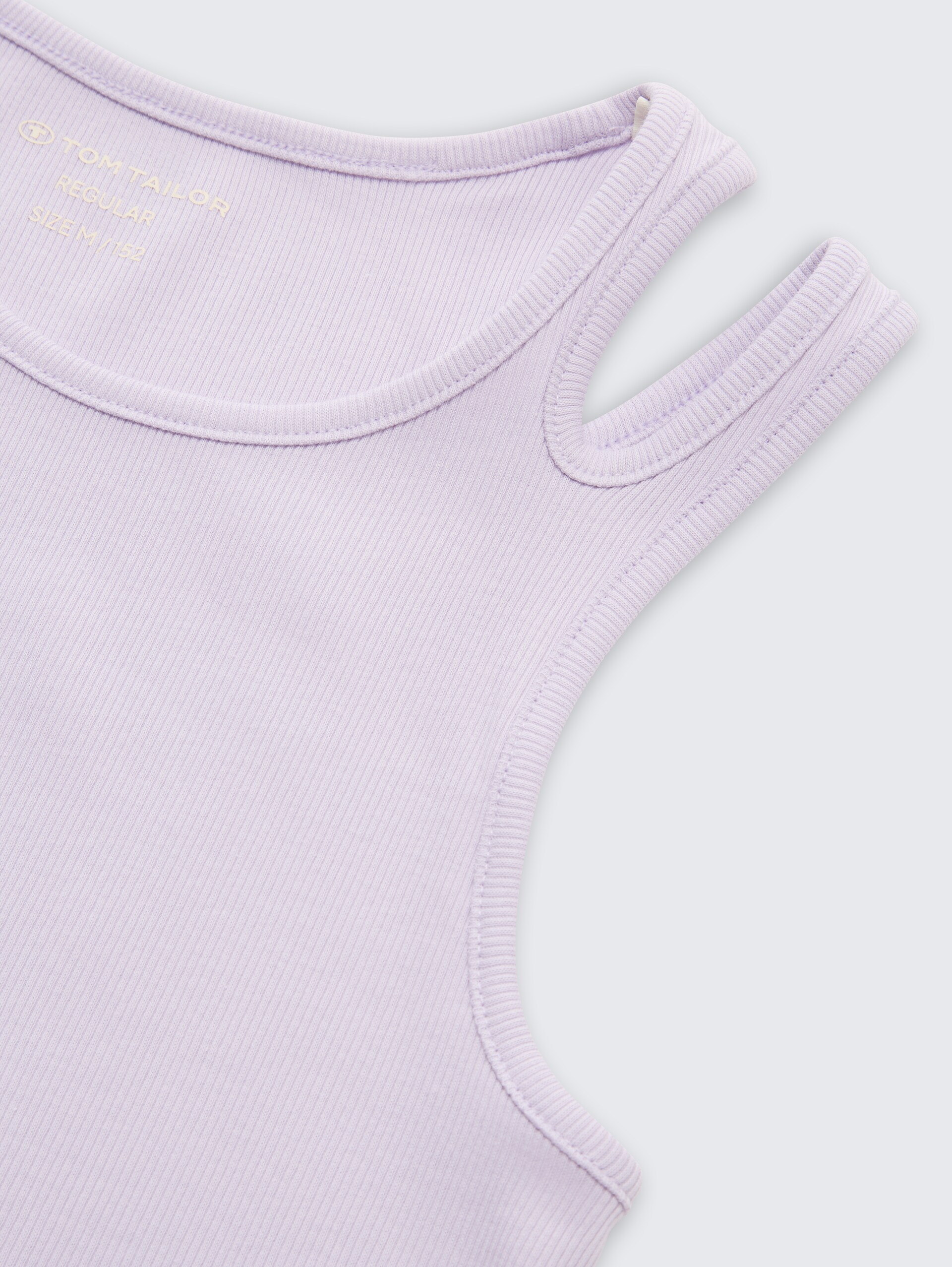 Ripp Tanktop mit Cut-Outs - cool lilac - Detail-Model-Ansicht