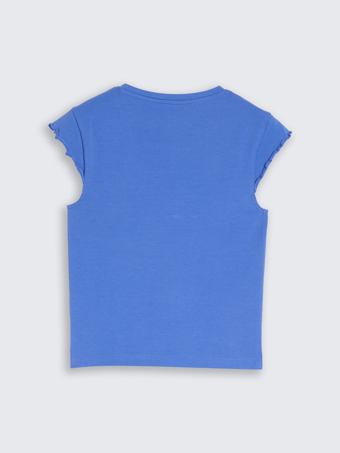 Cropped T-Shirt mit Wellkanten - Preppy Jean Blue