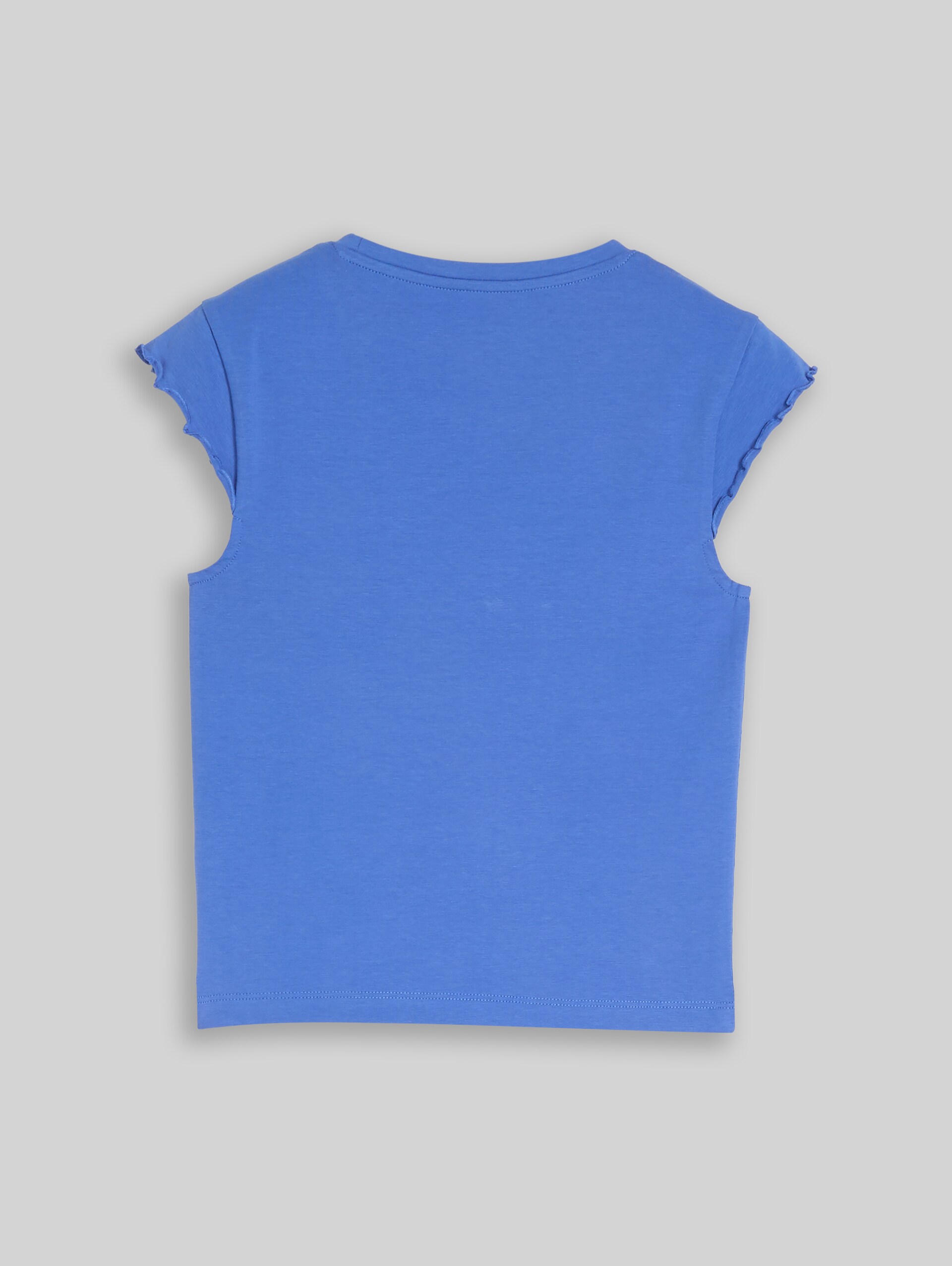Cropped T-shirt with wavy edges - Preppy Jean Blue
