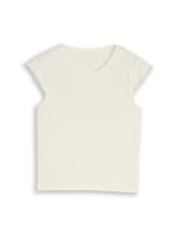 Sélectionné, T-shirt court à bords ondulés par Tom Tailor, blanc