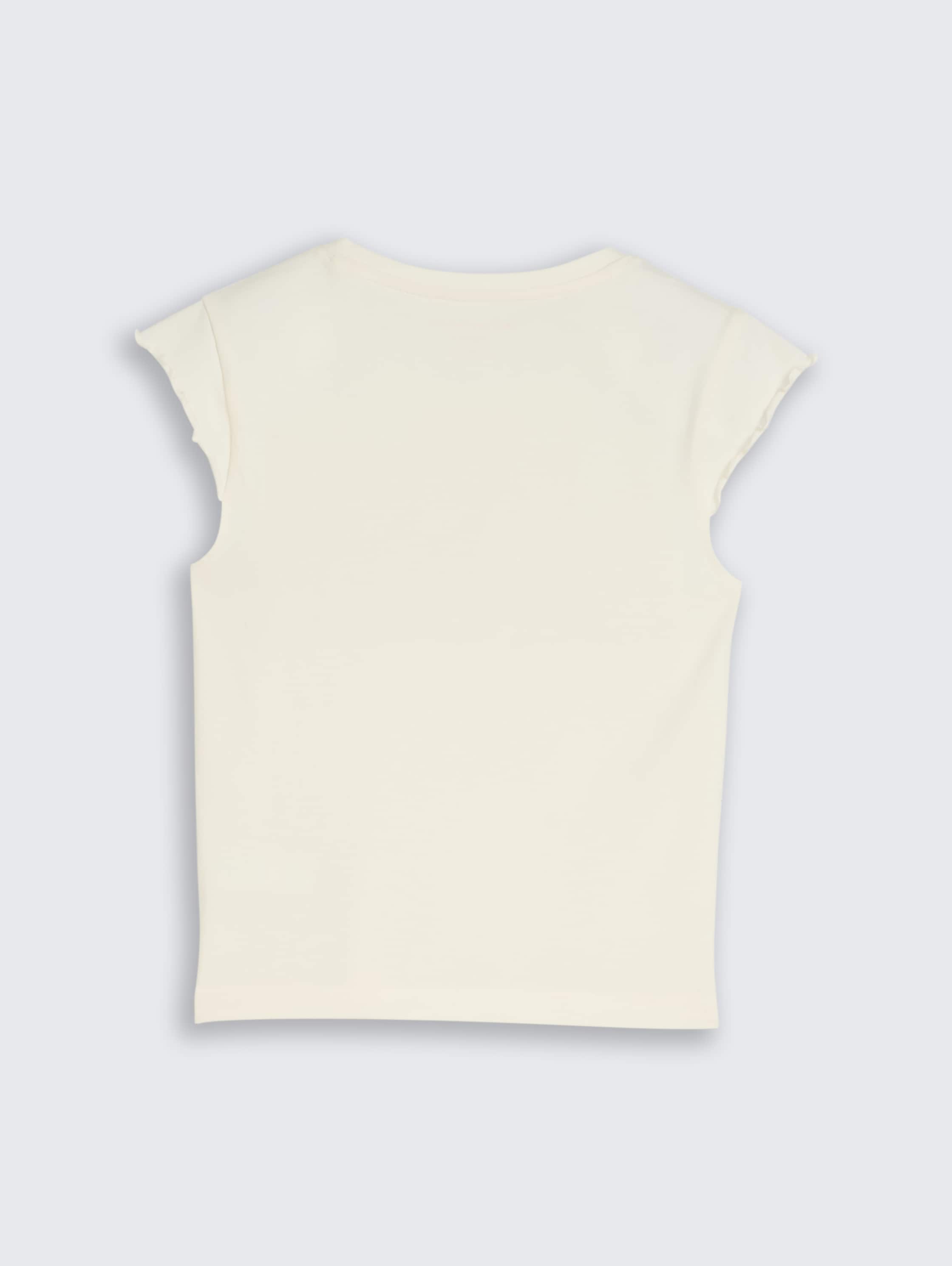 T-shirt court à bords ondulés - Wool White