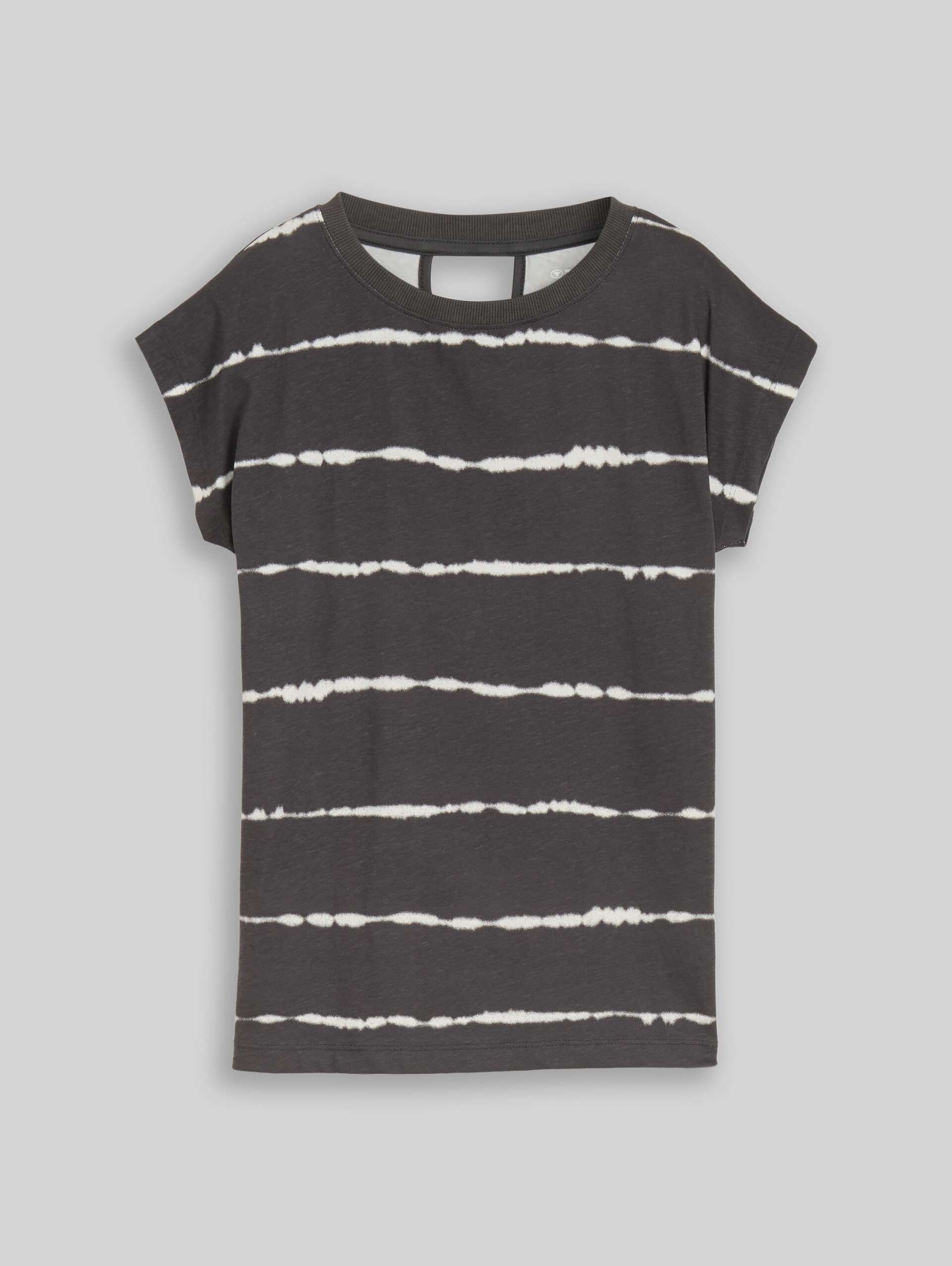 Oversize T-Shirt mit Streifenmuster - coal grey batik design - Vorder-Produkt-Ansicht