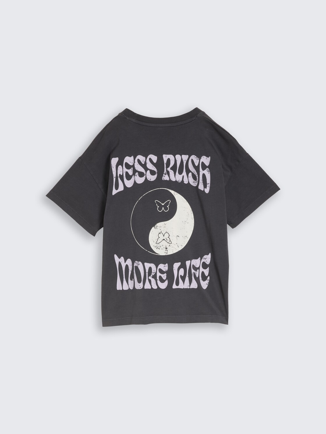 Oversize T-Shirt mit Rückenprint - coal grey