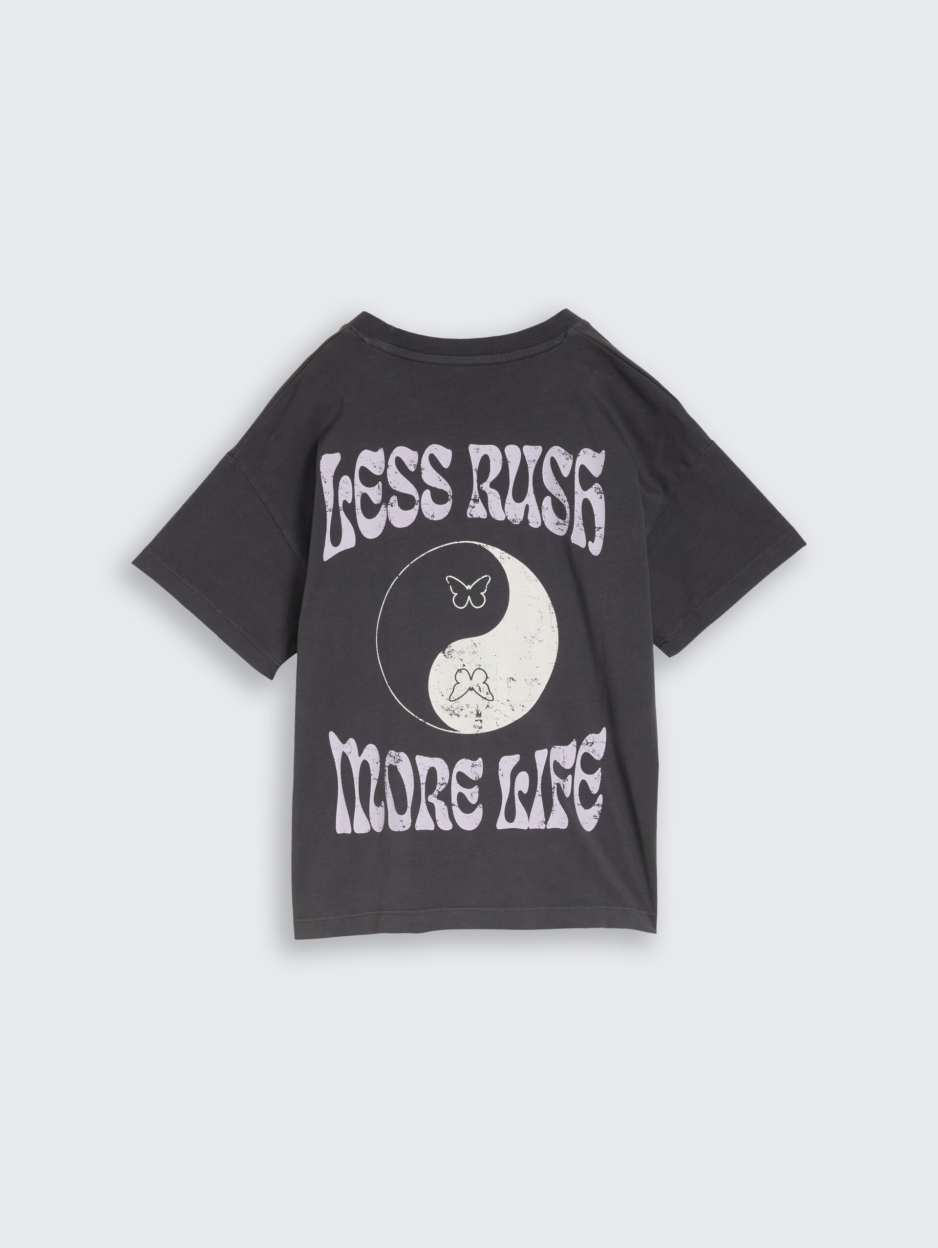 Oversize T-Shirt mit Rückenprint - coal grey