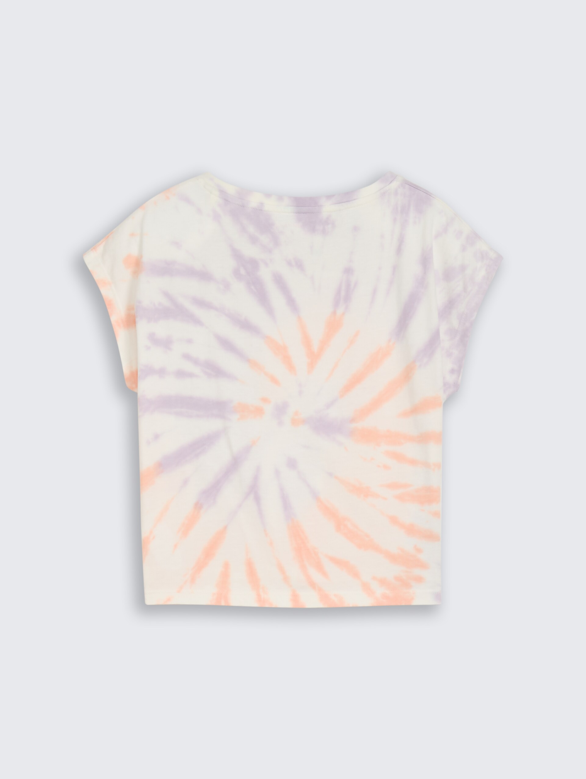 Cropped T-Shirt mit Knoten-Detail - pink lilac tie dye