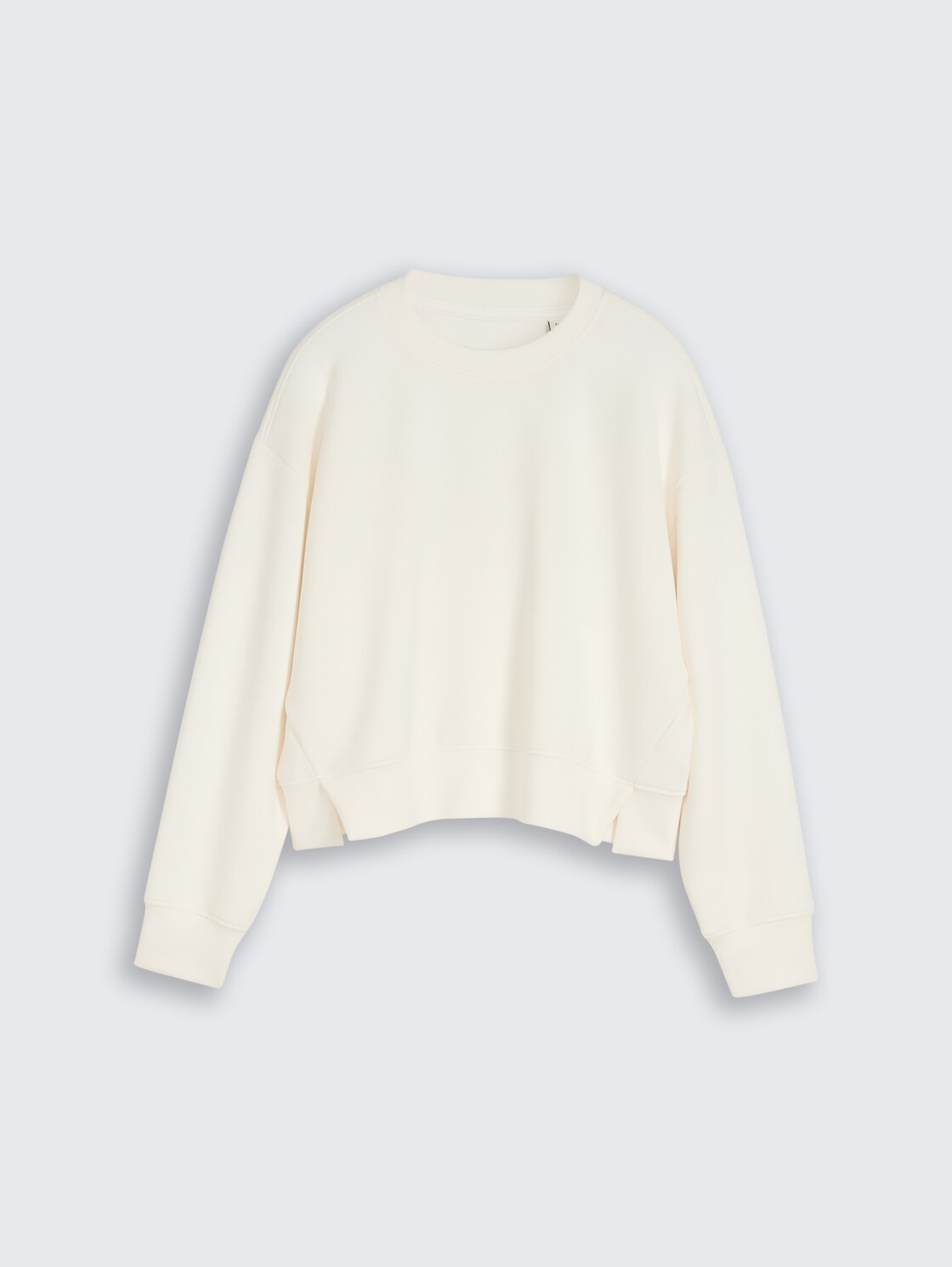 Cropped Scuba Sweatshirt - Gardenia White - Vorder-Produkt-Ansicht