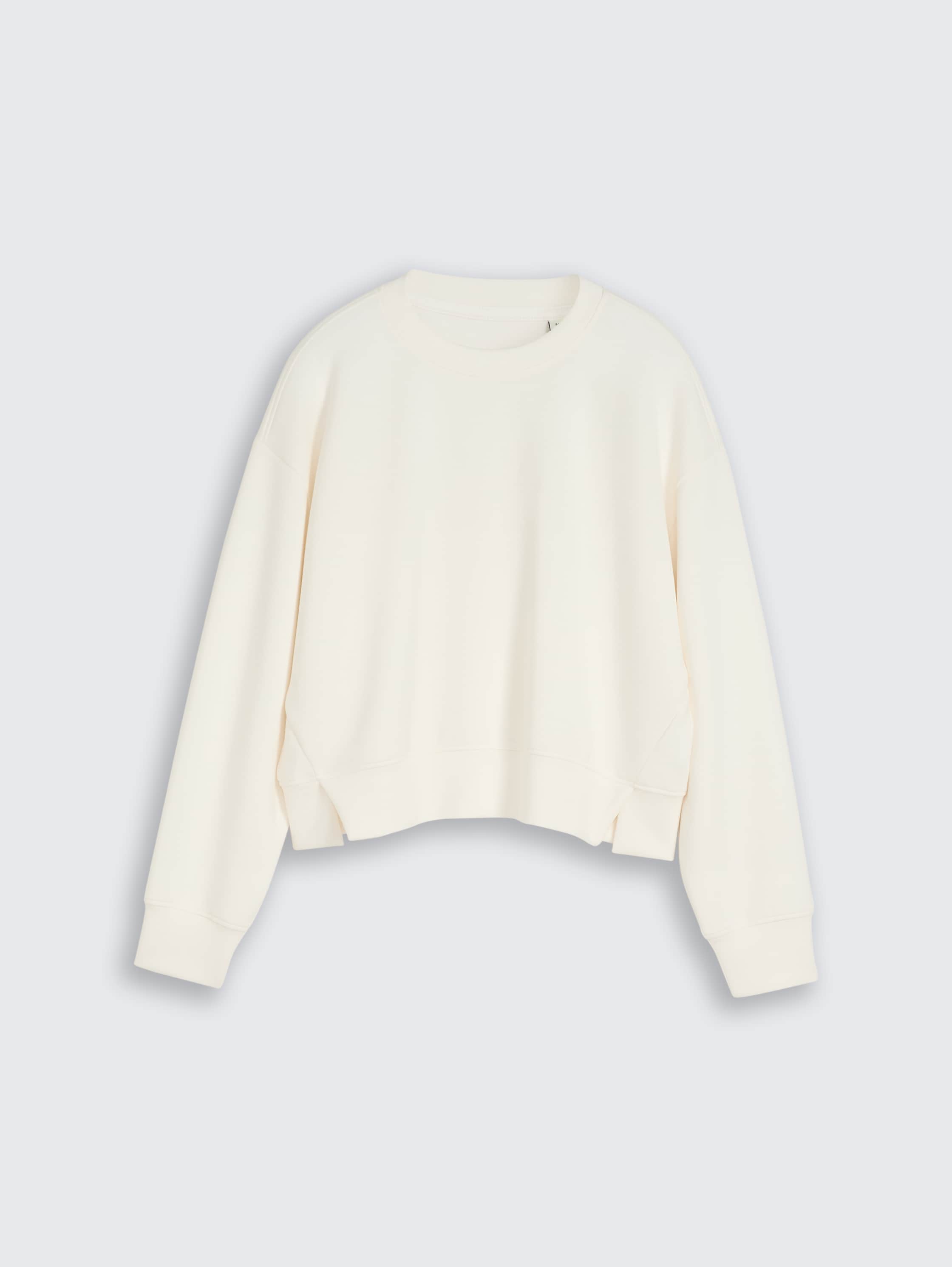 Sweat-shirt court en scuba - Gardenia White - Vue de face du produit