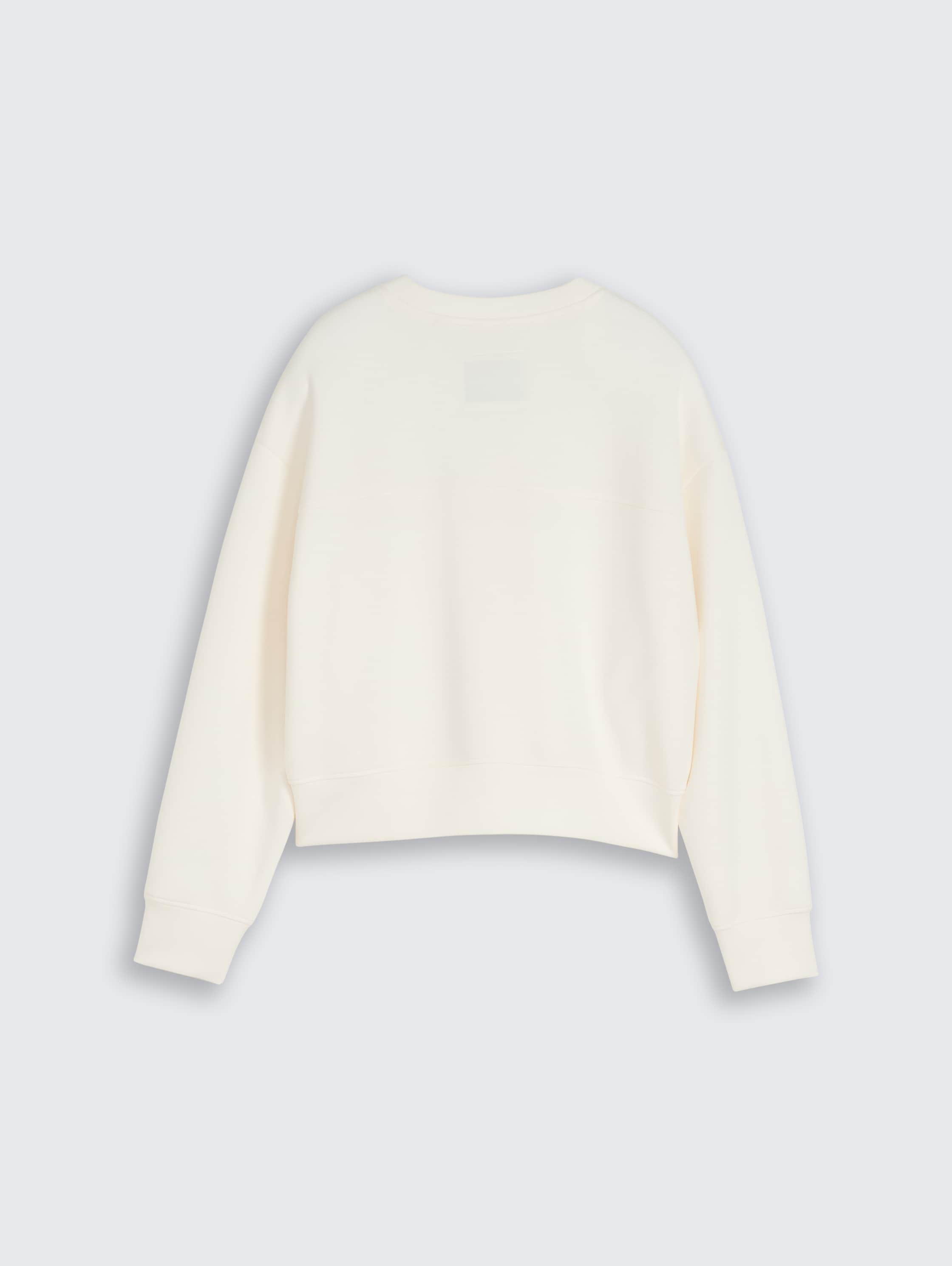 Sweat-shirt court en scuba - Gardenia White